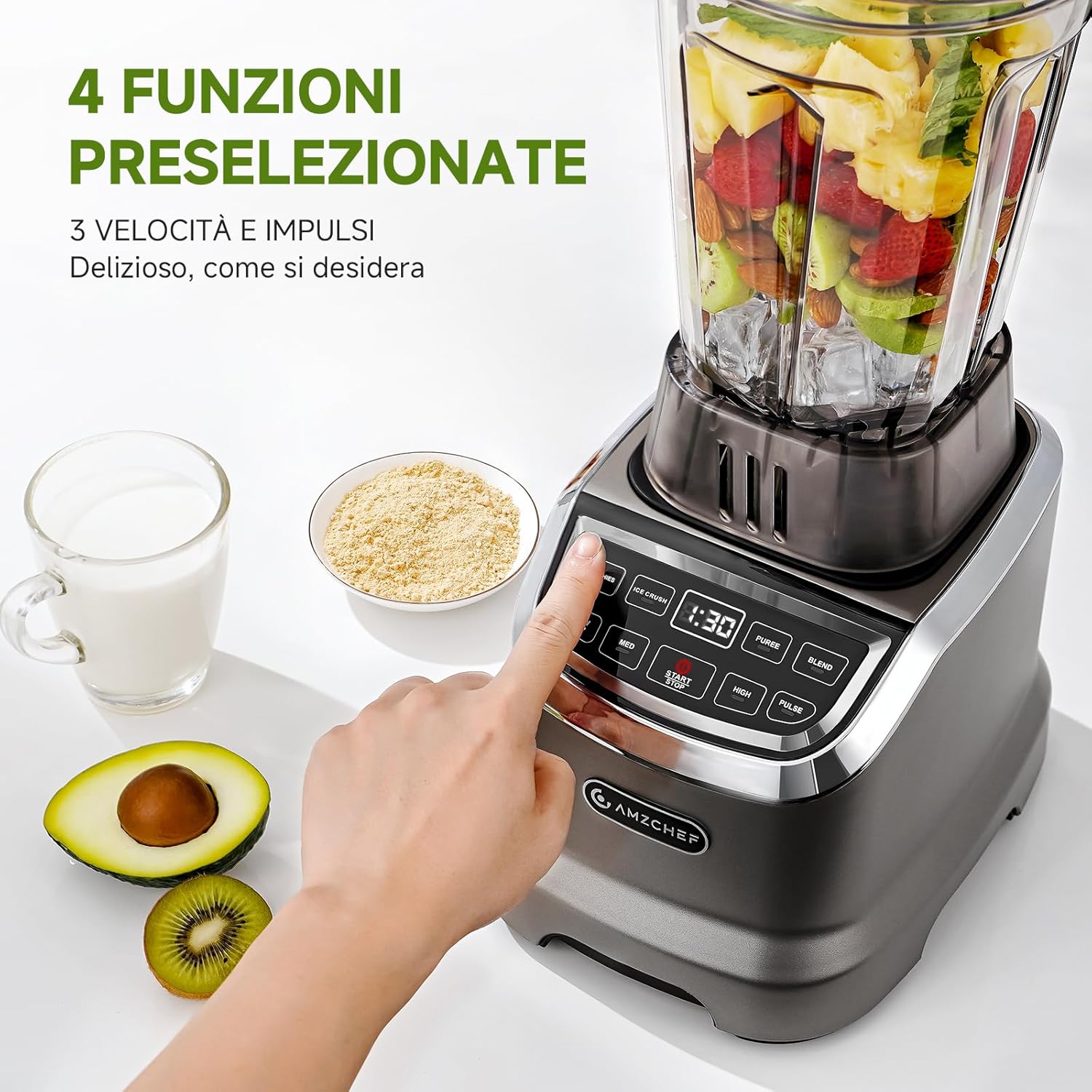 Amzchef Frullatore Professionale Smart Touchscreen - immagine 5