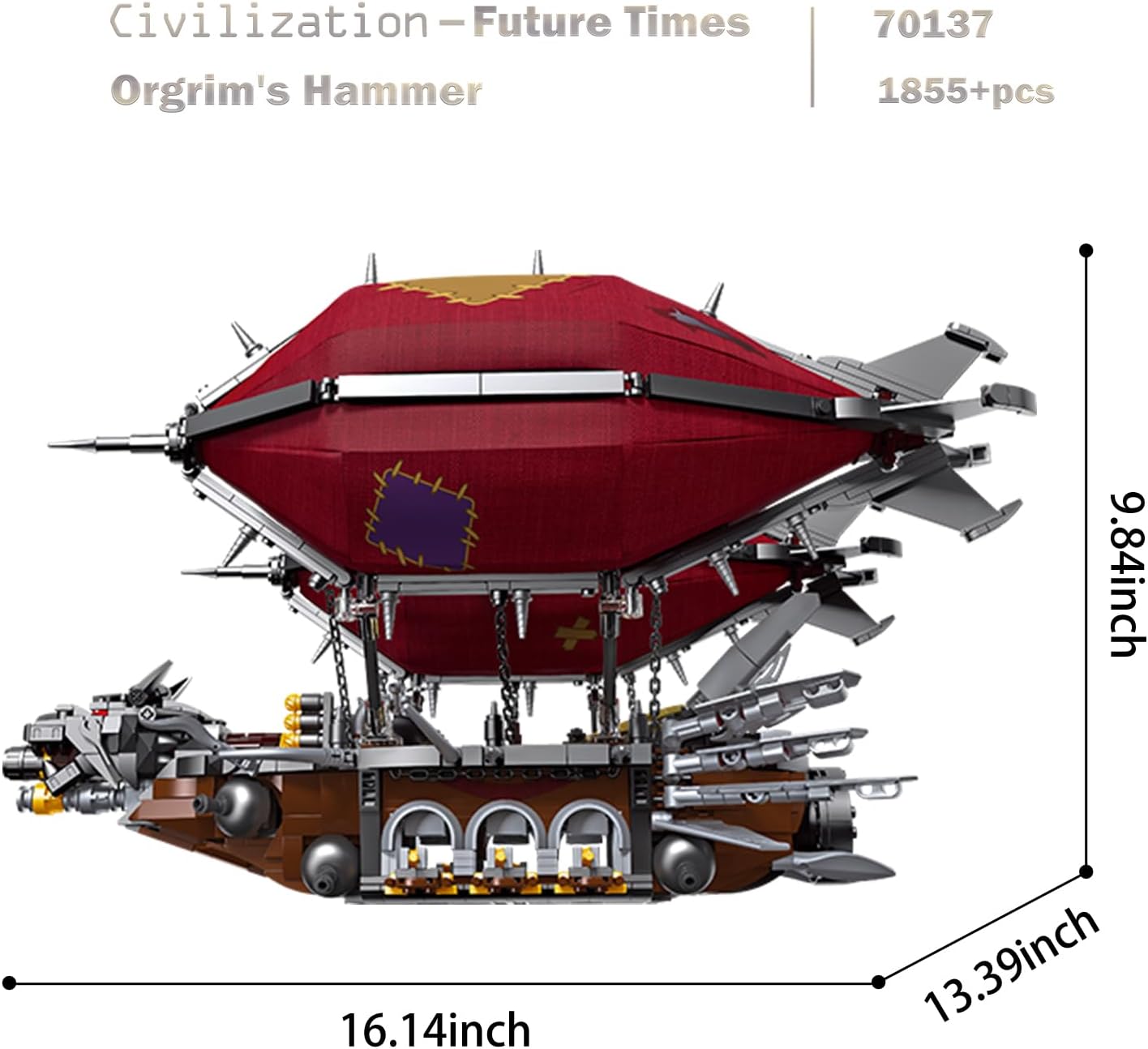 Jmbricklayer 70137 - Dirigibile Medievale per Adulti e Ragazzi - immagine 5