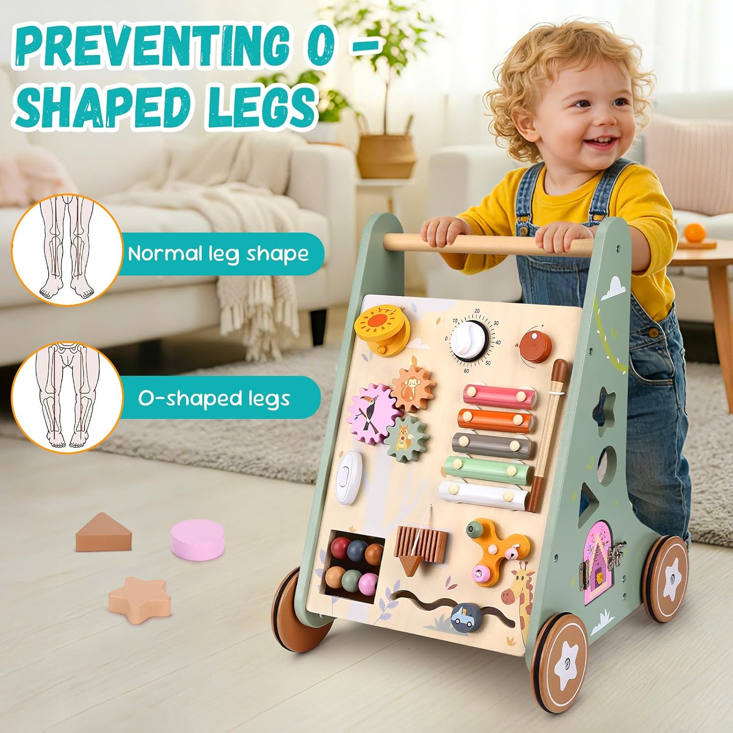 Highbird Carrello Primi Passi in Legno per Bambini - immagine 5