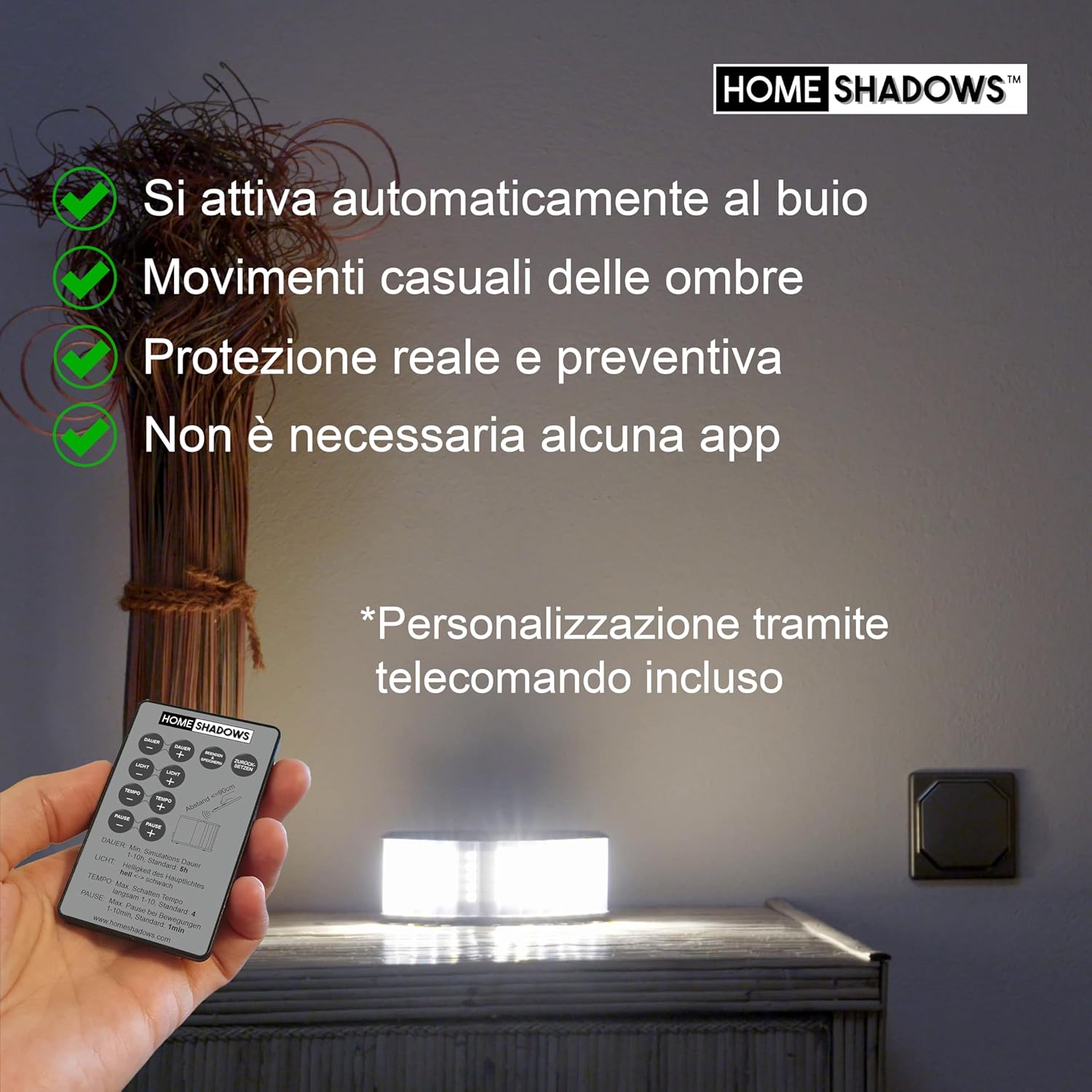 Home Shadows Simulatore di Presenza HS2Pro, Nero - immagine 5