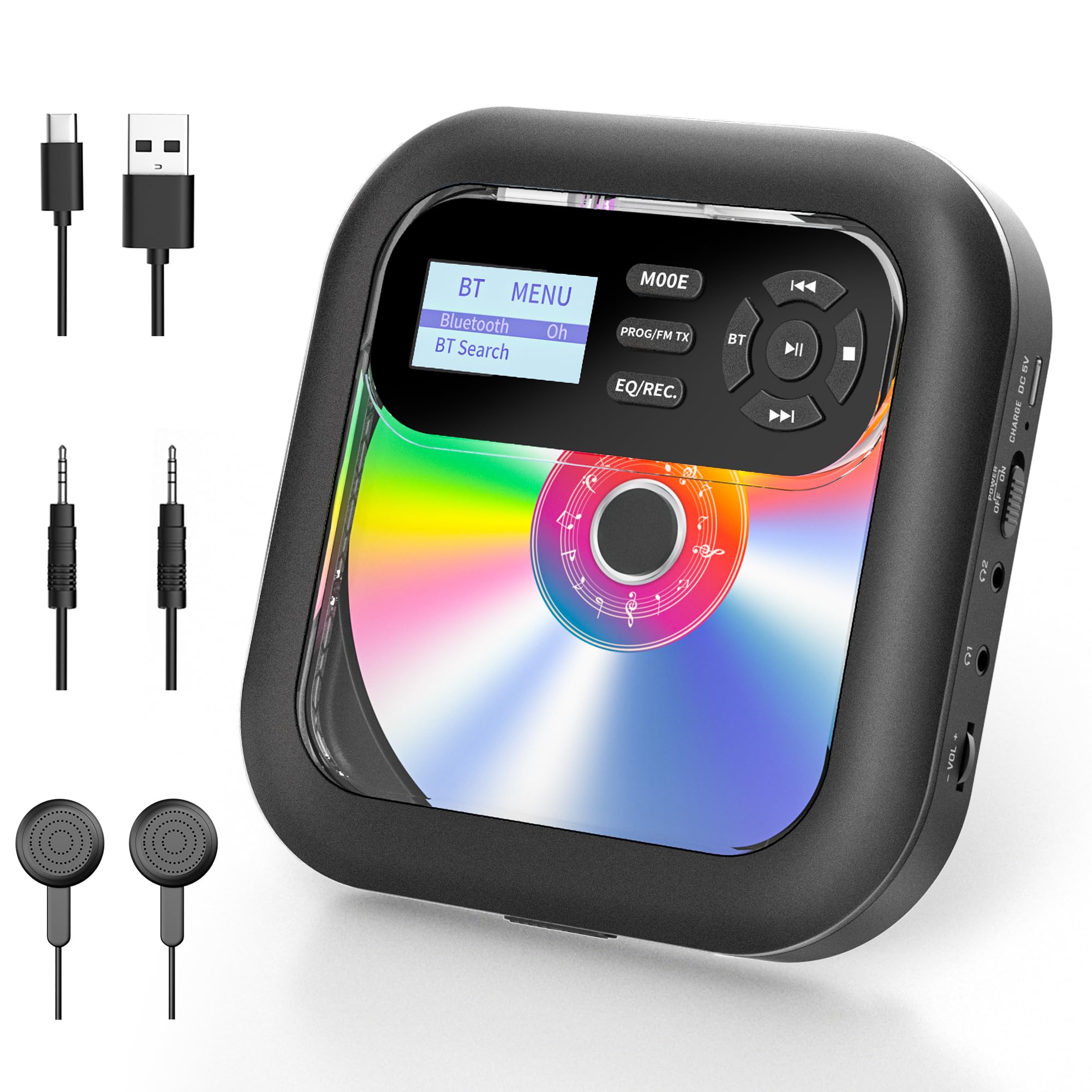Arafuna Lettore CD Portatile Bluetooth con Altoparlante