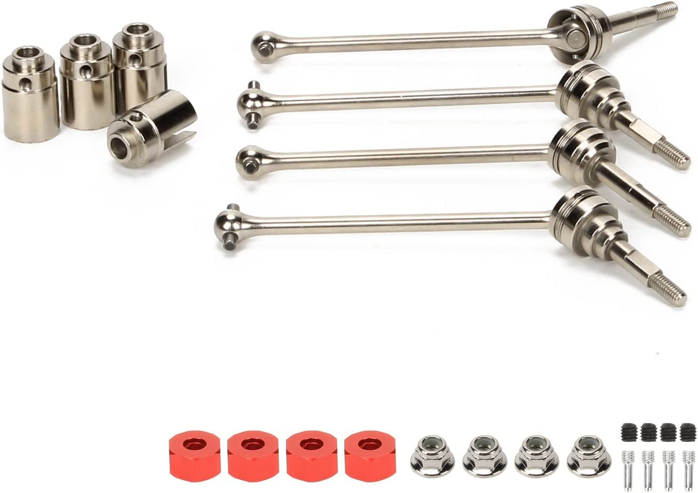 RCAWD #45 Albero di trasmissione Cvd anteriore e posteriore in acciaio per Traxxas Slash Rustler Hoss Stampede Hoss VXL 4X4 Rc Auto di nuova generazione Aggiornamenti parti (argento