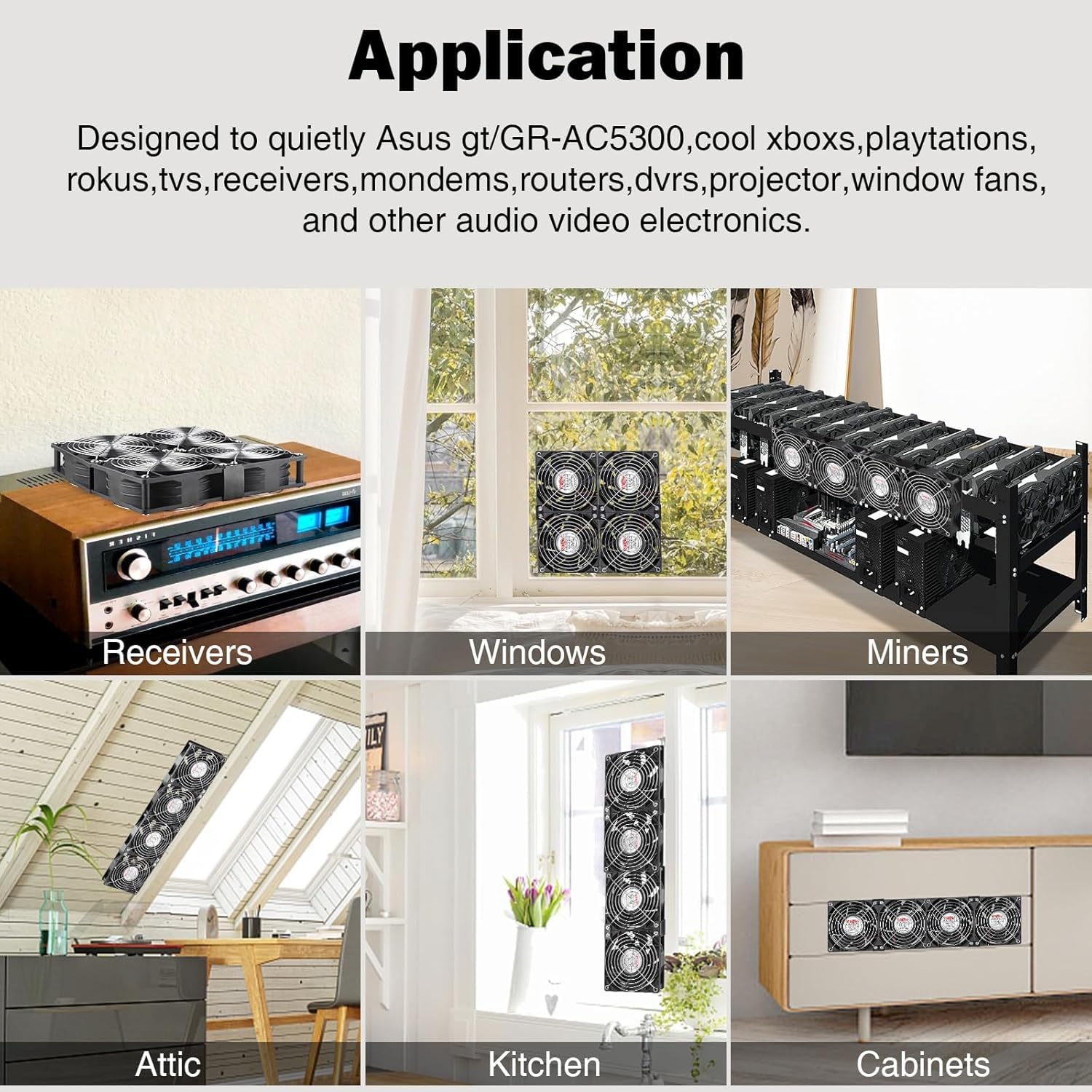 Wathai 4 Ventole 120mm per Server Rack GPU Mining - immagine 2