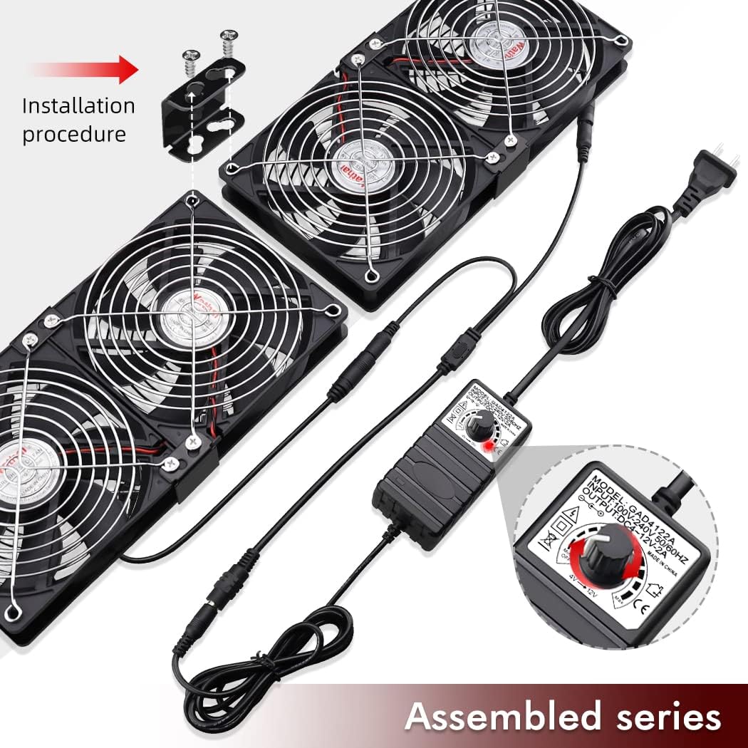 Wathai 4 Ventole 120mm per Server Rack GPU Mining - immagine 3