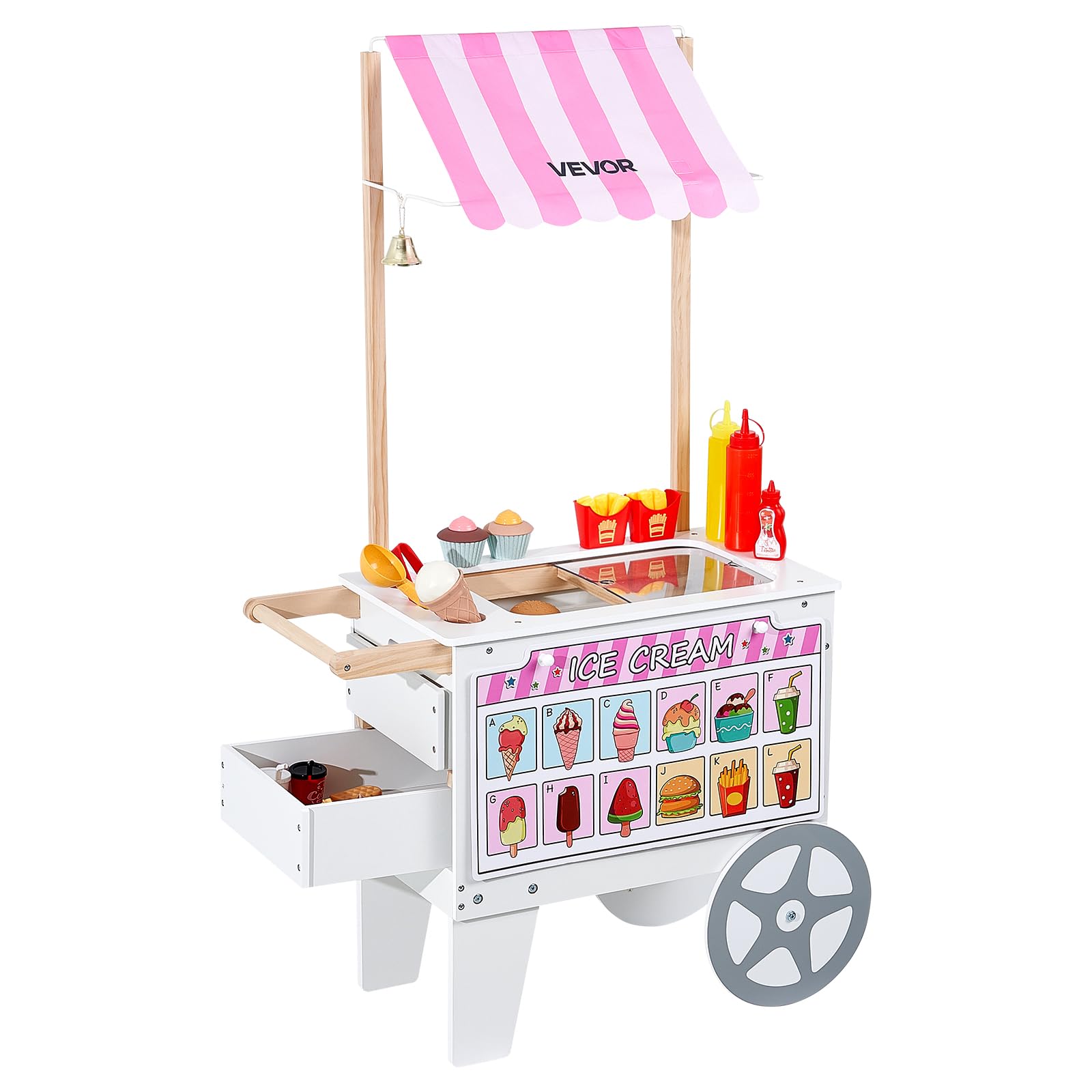 Vevor Carretto dei Gelati per Bambini con Accessori