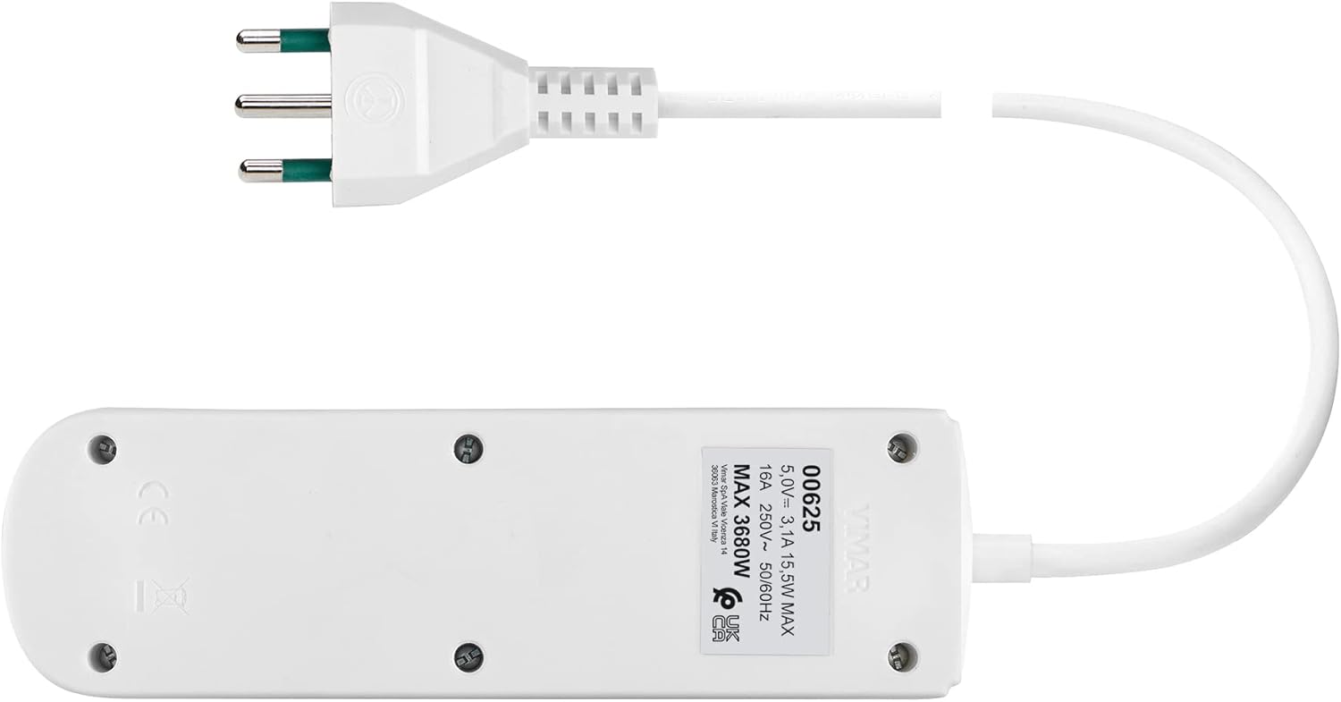 Vimar 0R00625.CC.B Presa Multipla con Interruttore - immagine 3