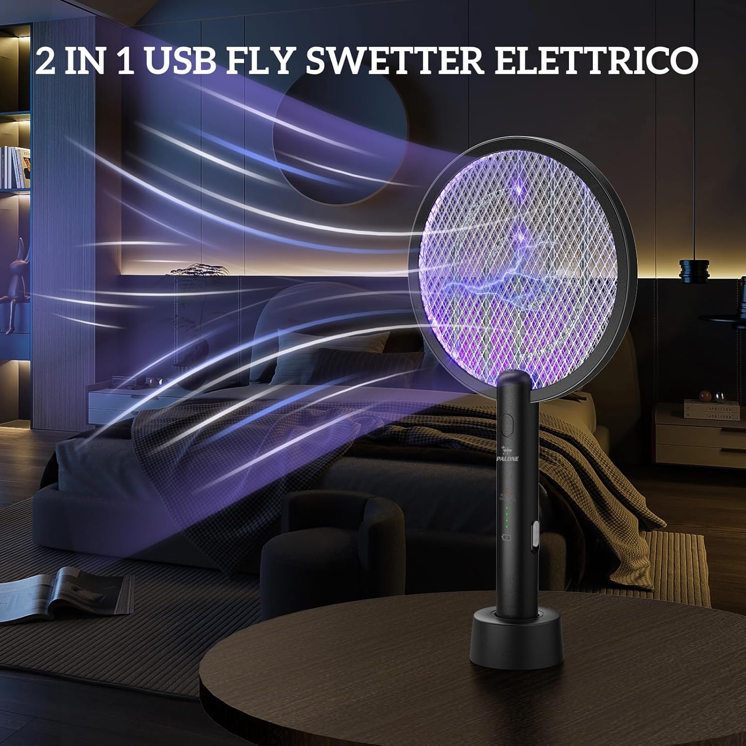 PALONE Racchetta Zanzare Elettrica 4000V - 2 PCS - immagine 2