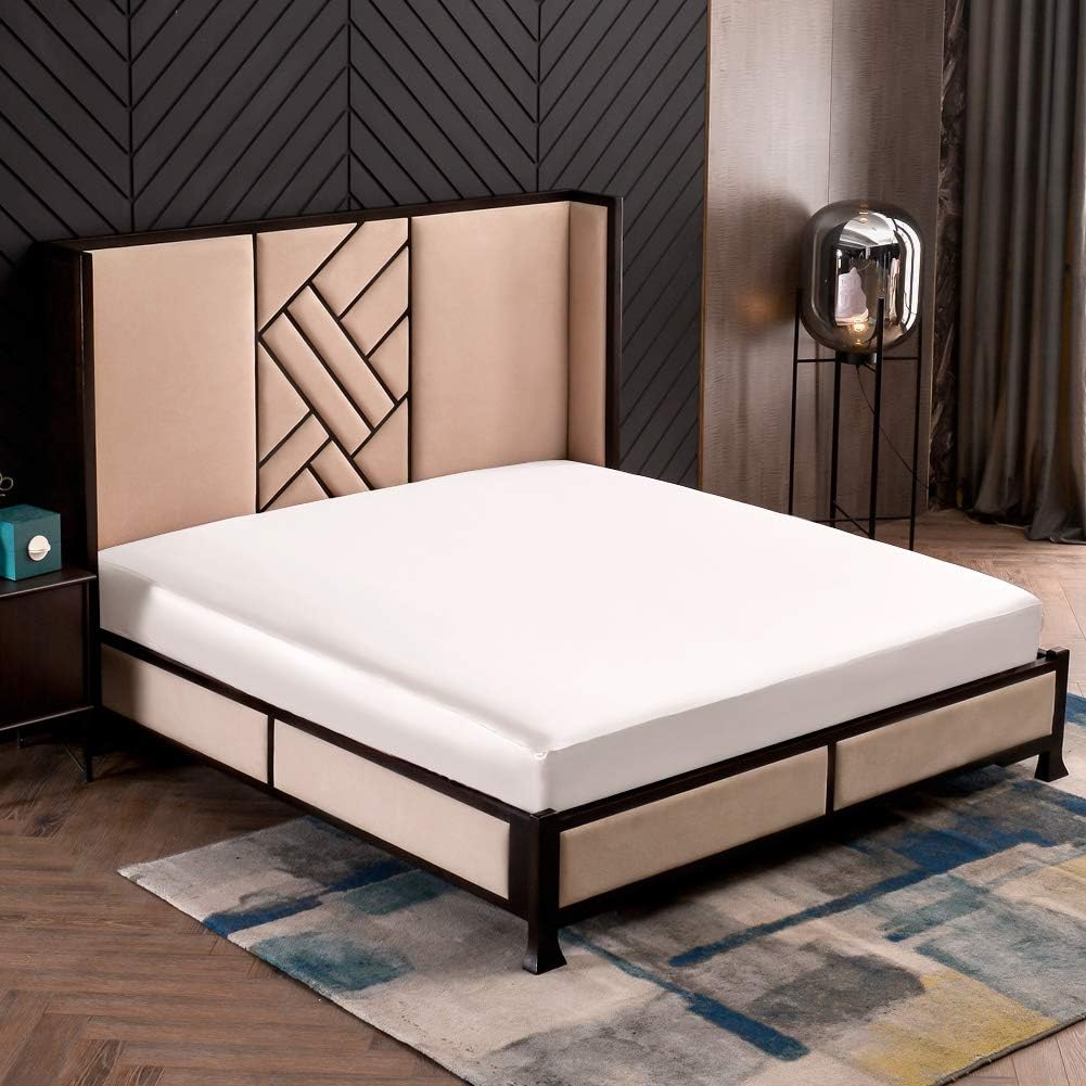 THXSILK Lenzuolo con Angoli in Seta 140x200 cm, Bianco - immagine 2