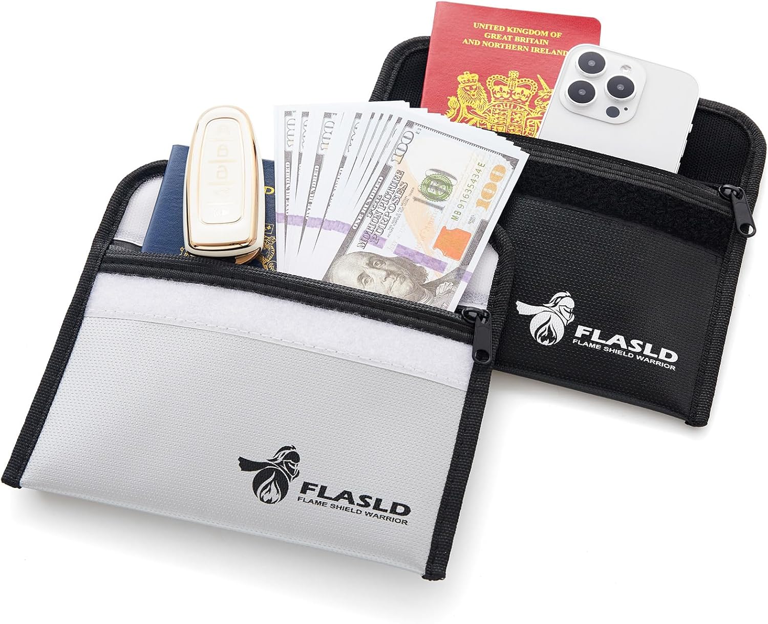 FLASLD 2 Pezzi Borsa Portavalori Ignifuga 20x12.7 cm - immagine 2