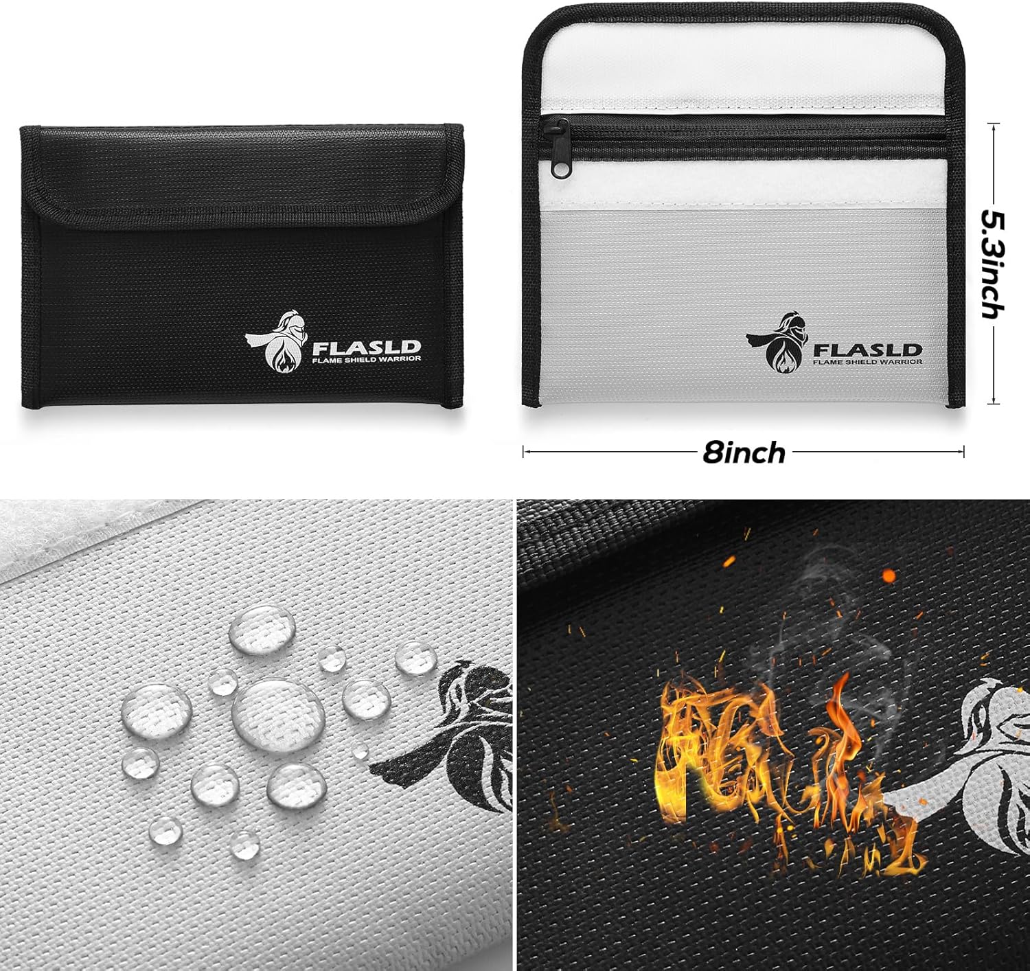 FLASLD 2 Pezzi Borsa Portavalori Ignifuga 20x12.7 cm - immagine 3