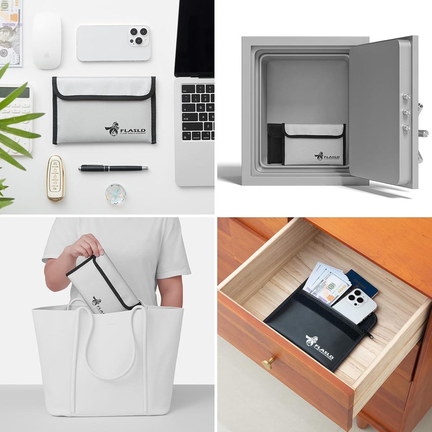 FLASLD 2 Pezzi Borsa Portavalori Ignifuga 20x12.7 cm - immagine 5