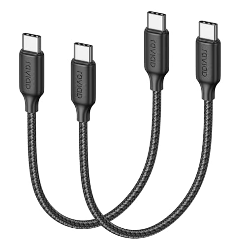 Raviad Cavo USB C 100W PD3.0 5A [2 Pezzi 0.3M]