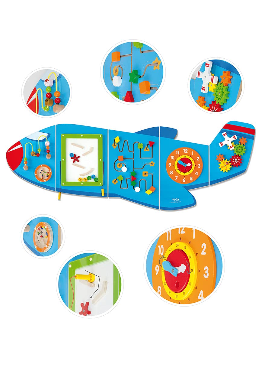VIGA Toys 50673 - Gioco da parete a forma di aereo