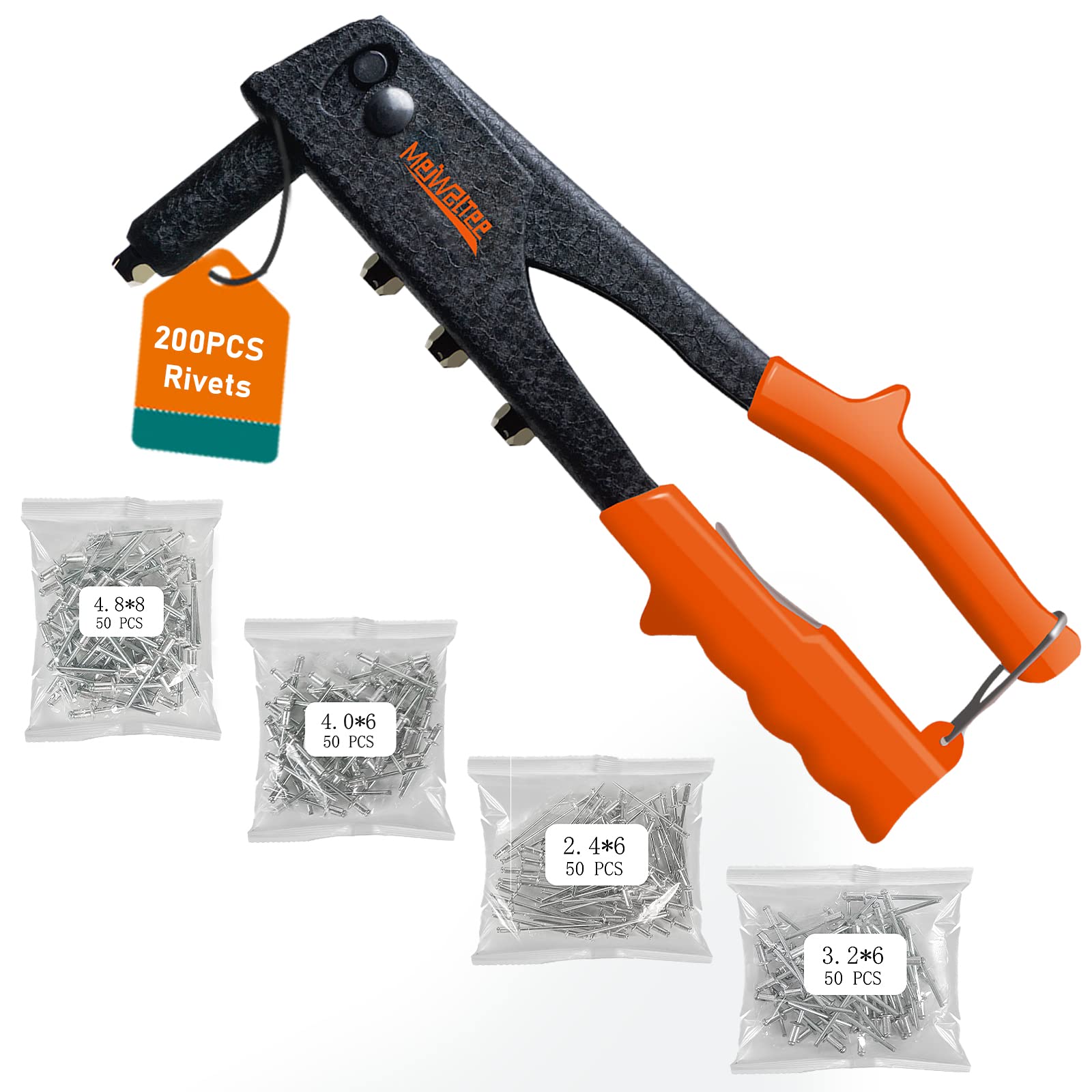 Meiwaltee Rivettatrice Manuale con 200 Rivetti