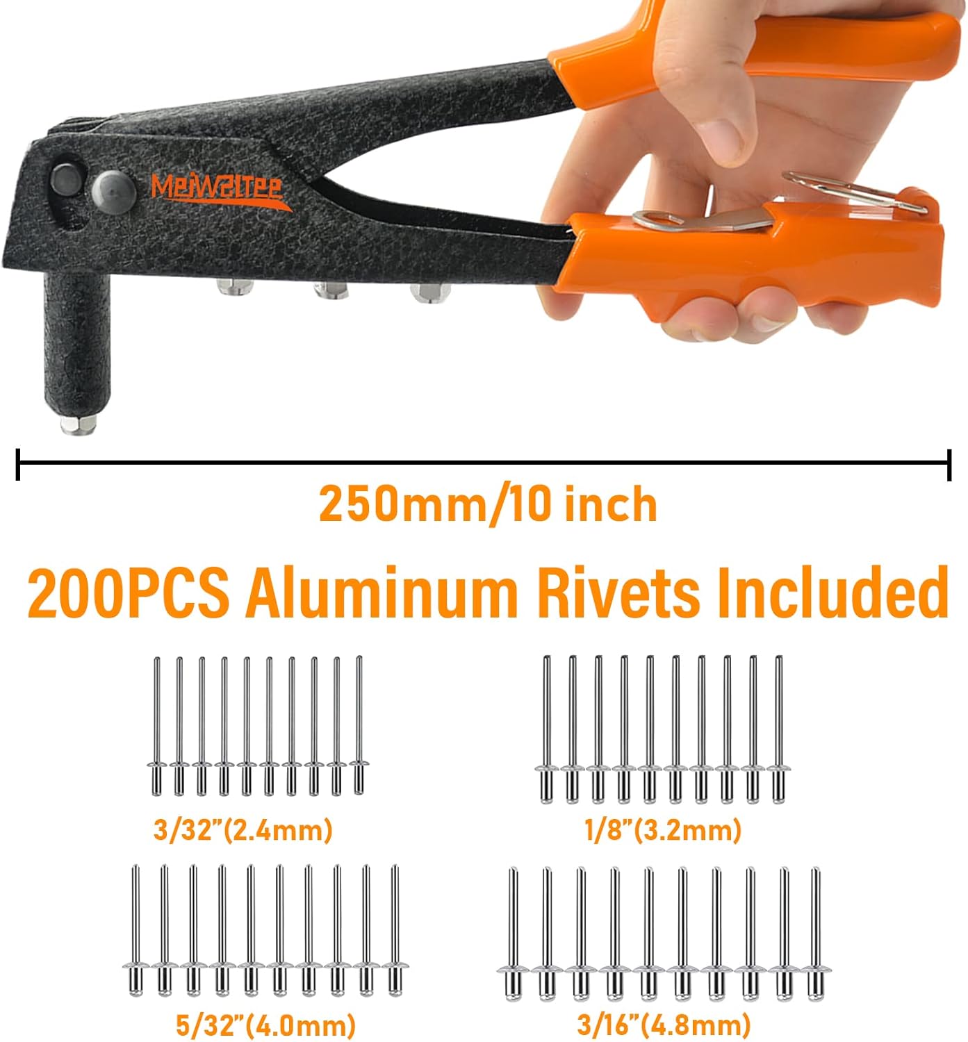 Meiwaltee Rivettatrice Manuale con 200 Rivetti - immagine 2