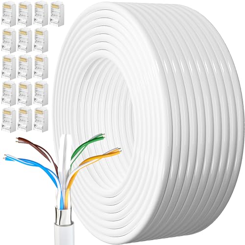 Cavo Ethernet 80 Metri Cat 6 Esterno FTP, Bianco