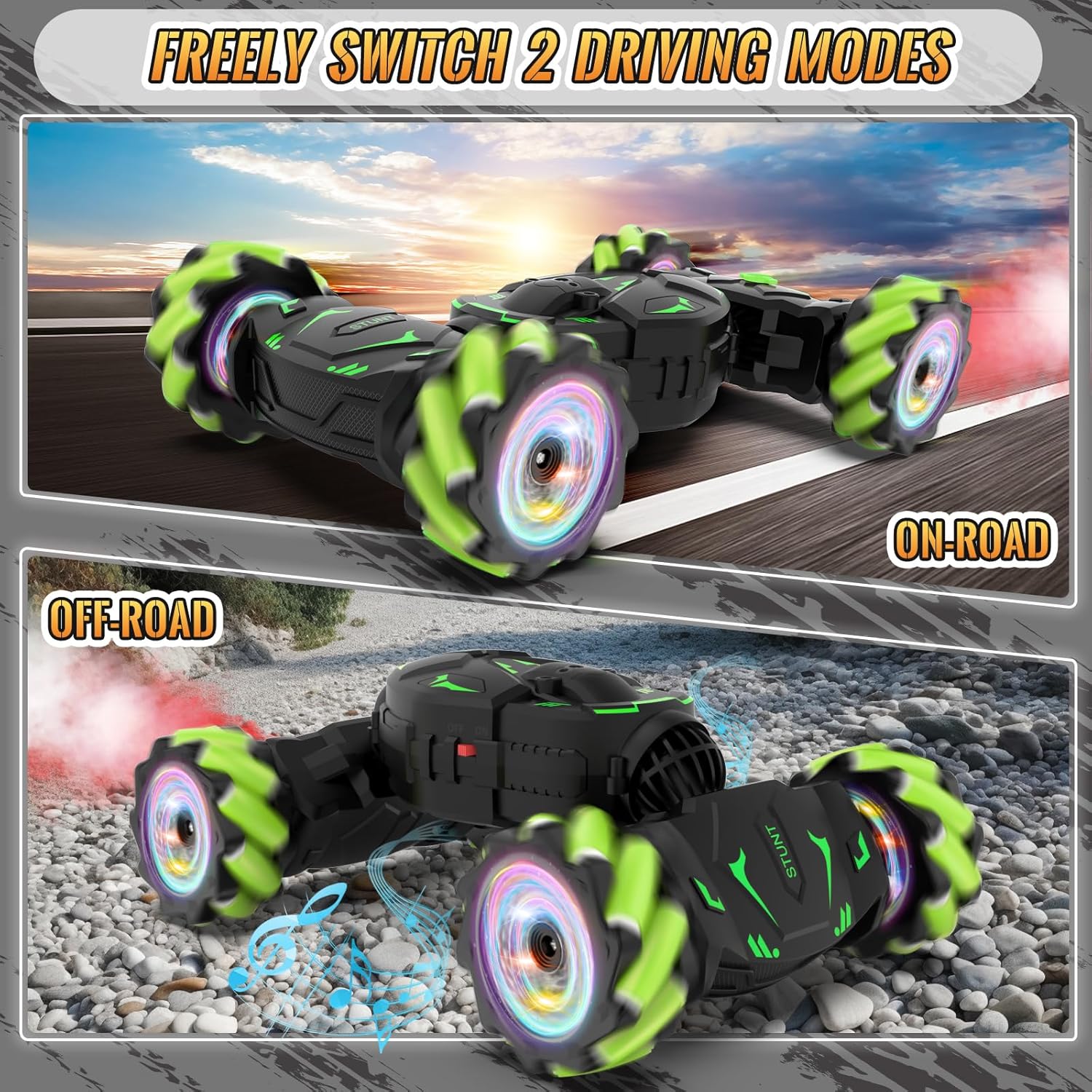 Pristar Macchina Telecomandata Stunt Car 4WD con Spray - immagine 3