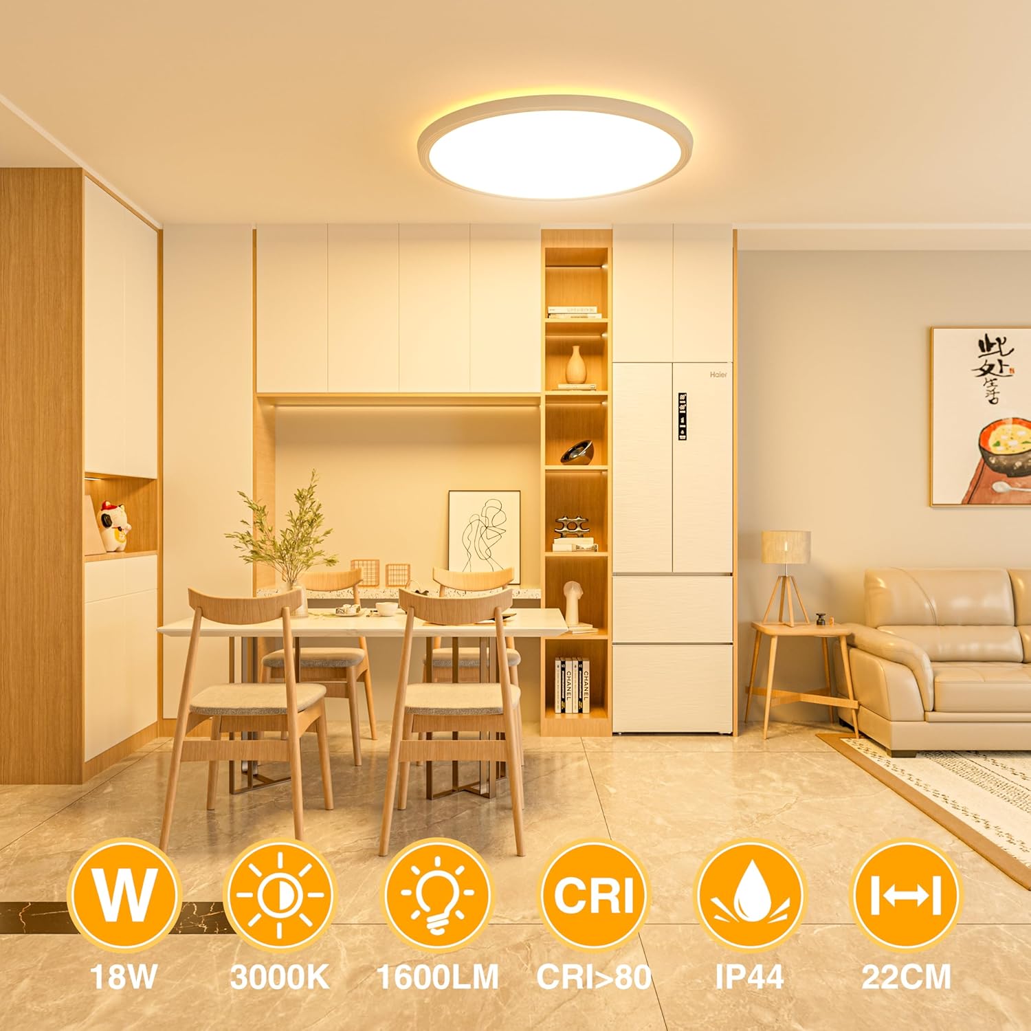 Ouila Plafoniera LED Soffitto 18W Ø22CM - immagine 2