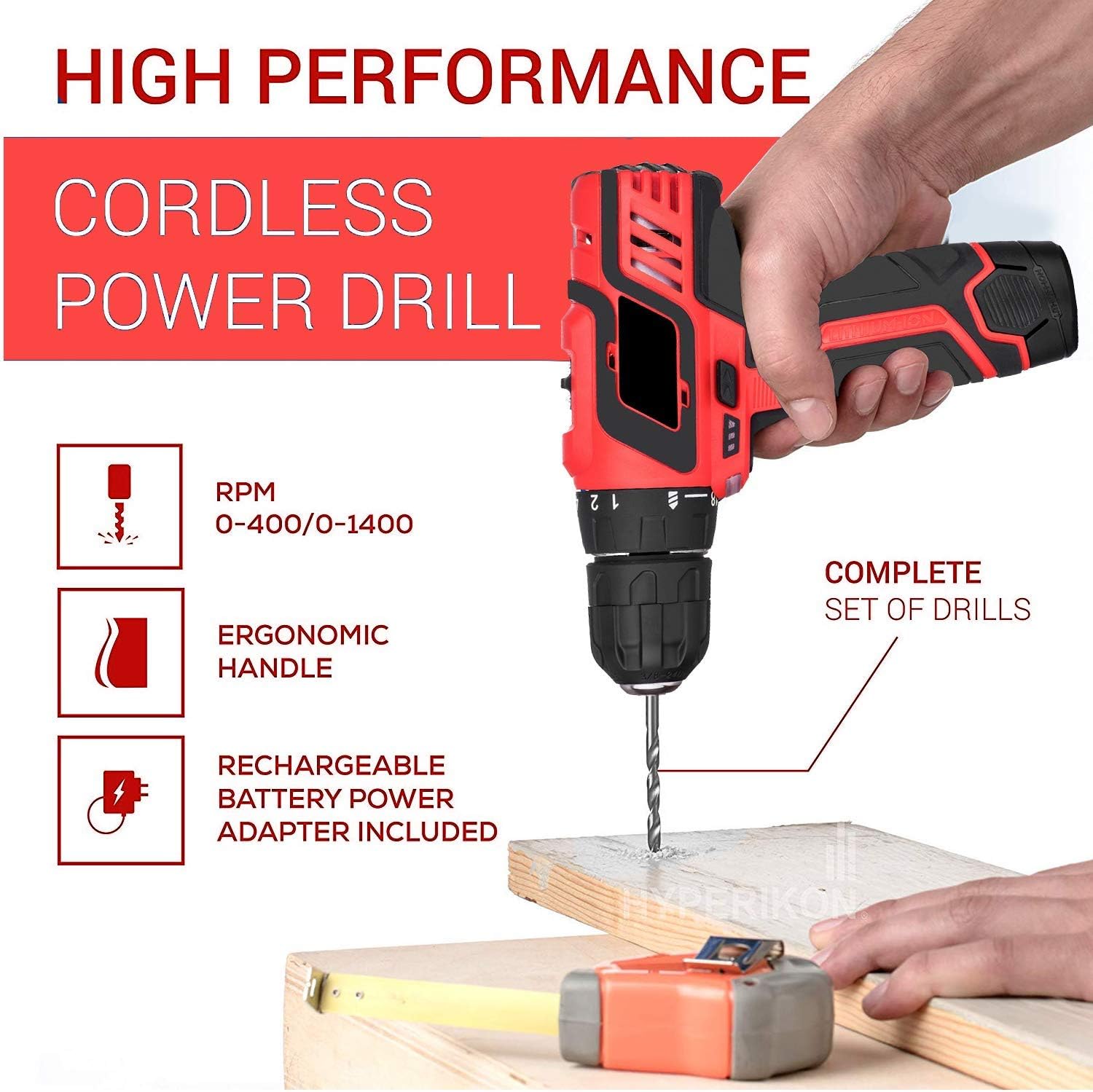 Trapano Avvitatore a Batteria Professionale 12V - immagine 4