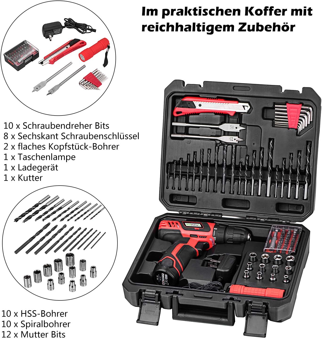 Trapano Avvitatore a Batteria Professionale 12V - immagine 6