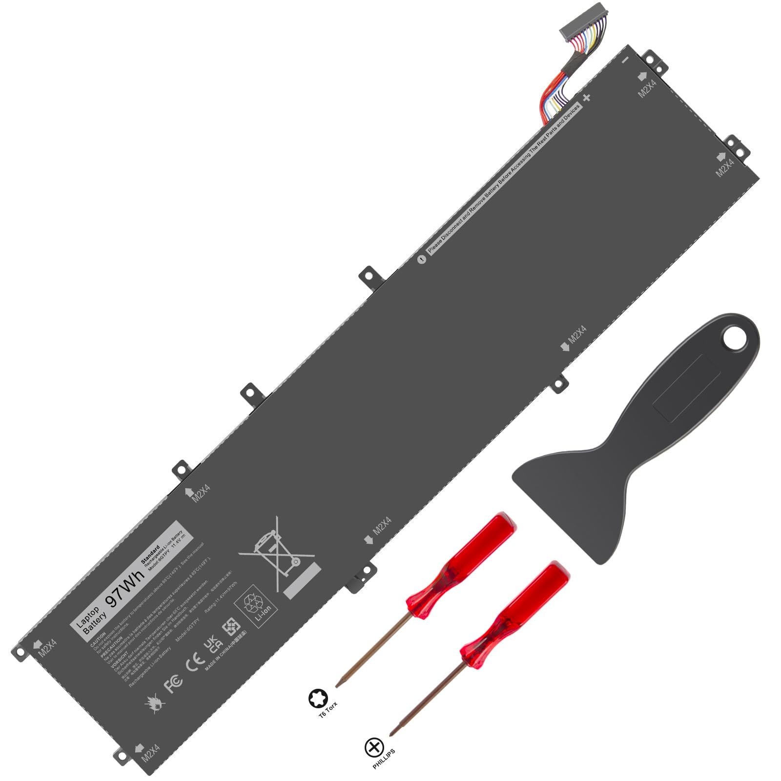 Asuncell Batteria 11.4V/97Wh 6GTPY per Dell XPS 15