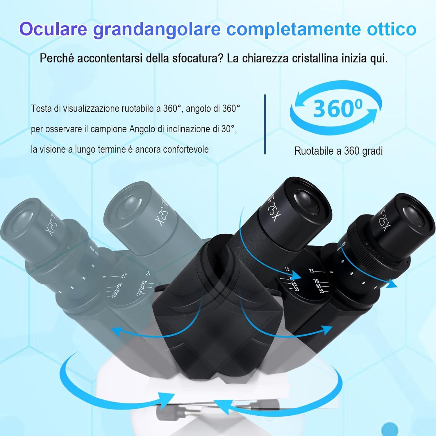 Microscopio Ottico Trinoculare 40x-5000x Professionale - immagine 6
