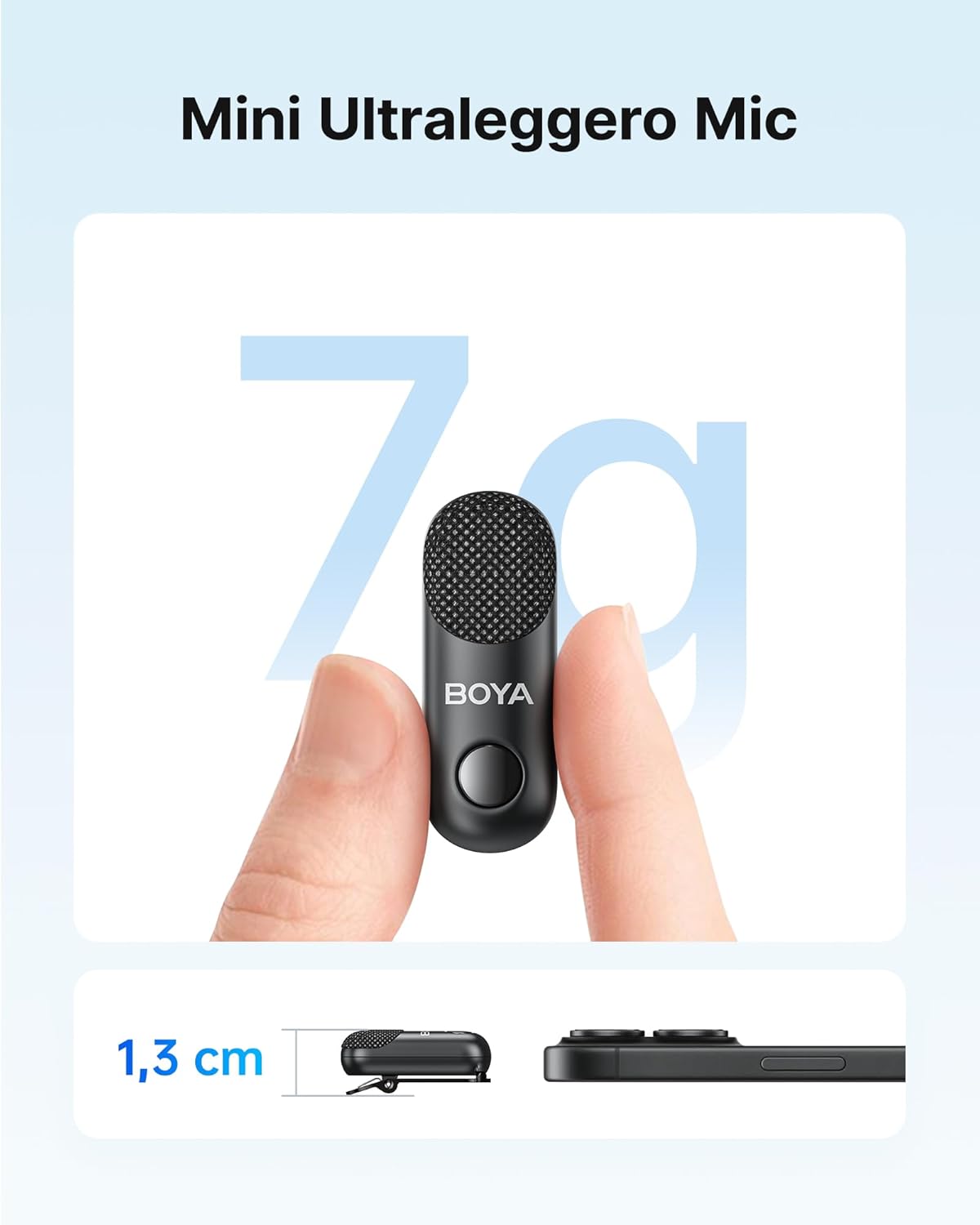 Boya Magic Microfono Wireless USB-C per iPhone/Android - immagine 4