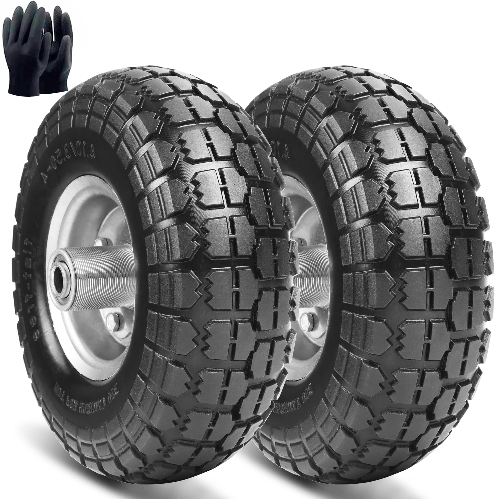 Ruote per Carrello in Gomma Piena 4.10, 3.50-4 (2 pz)