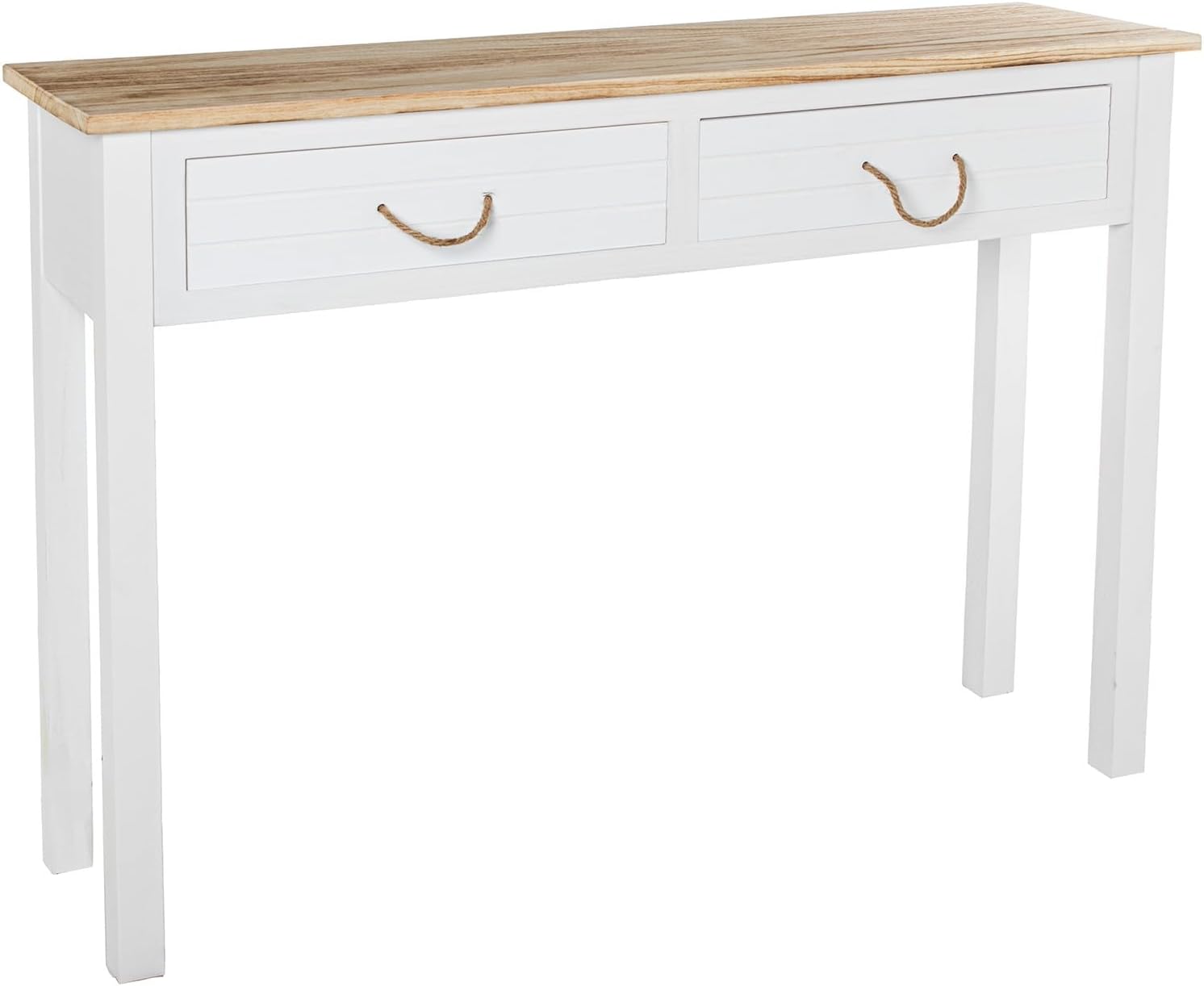DRW Tavolo, Legno MDF, Bianco, 110x30x81 cm