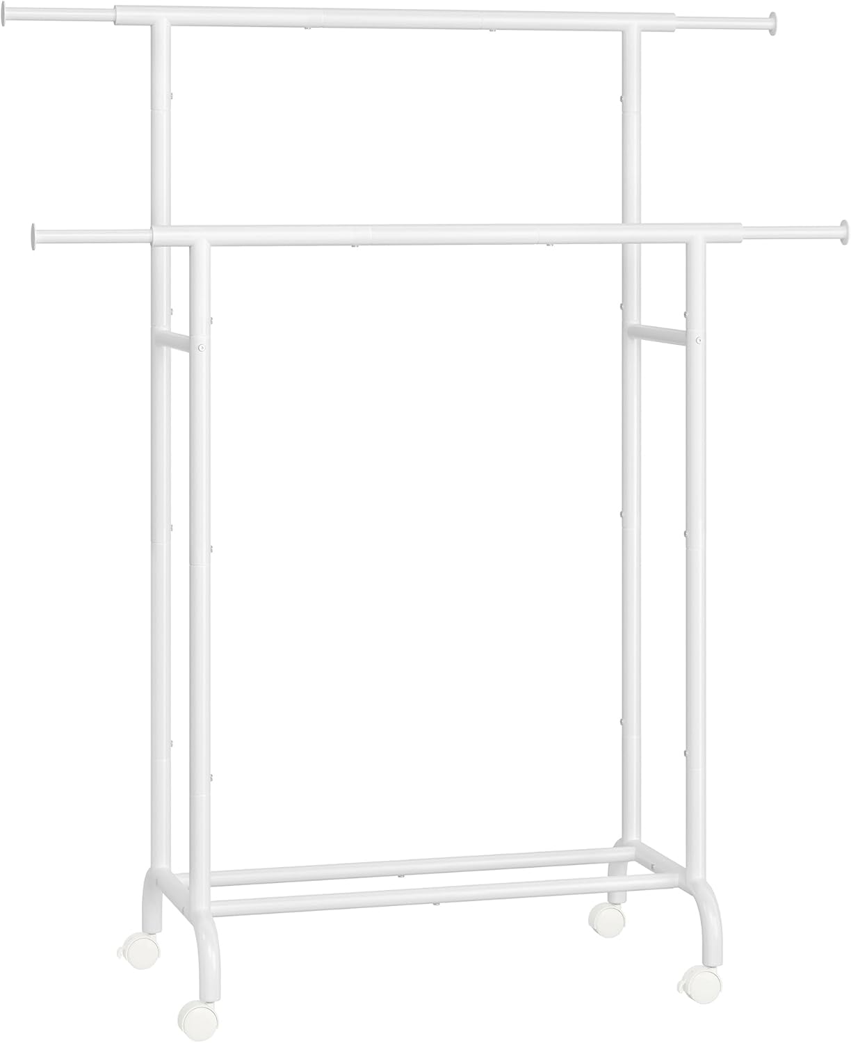 Songmics Stand Appendiabiti Doppio con Ruote, Bianco