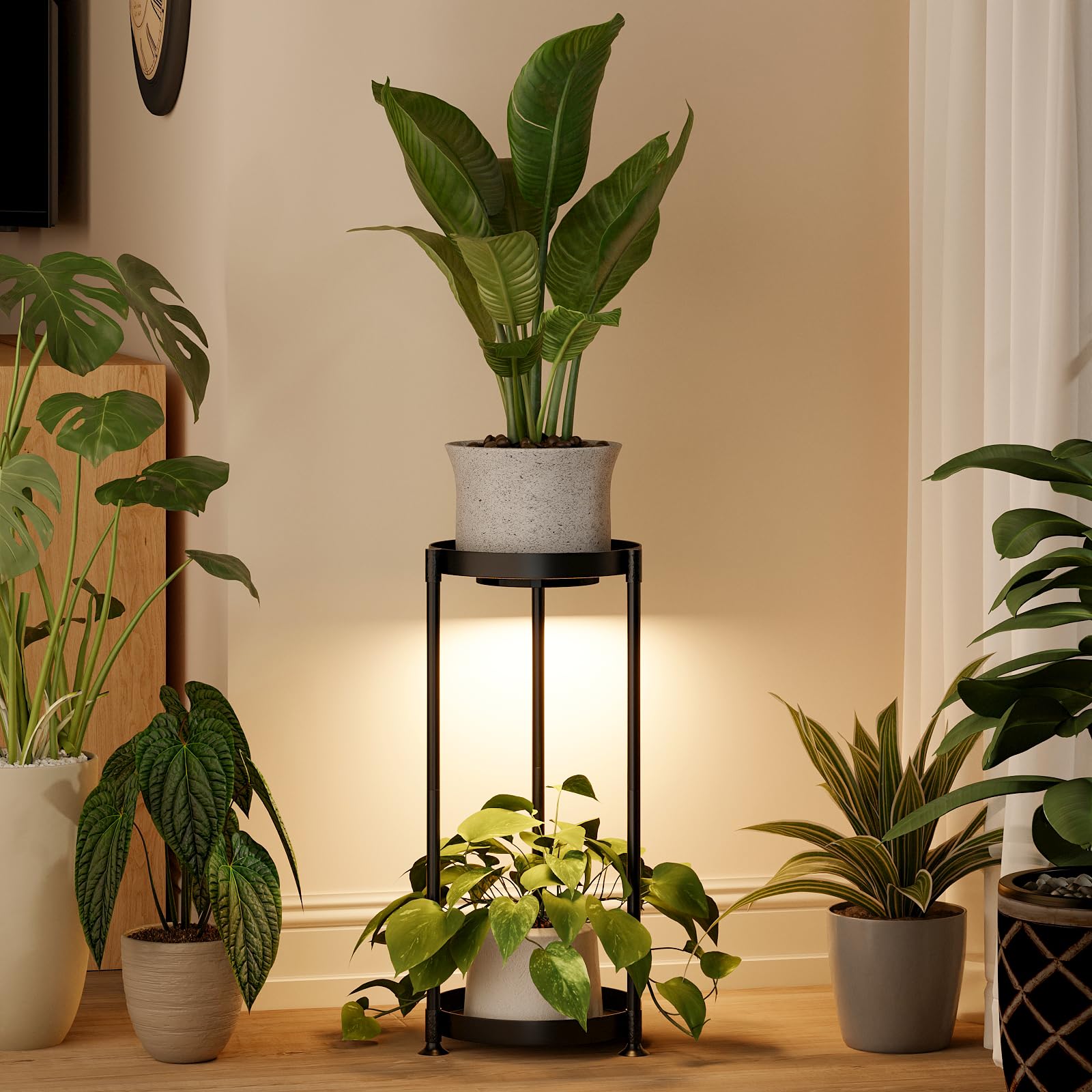 Bamworld Portapiante da Interno 2 Livelli con Luci di Coltivazione