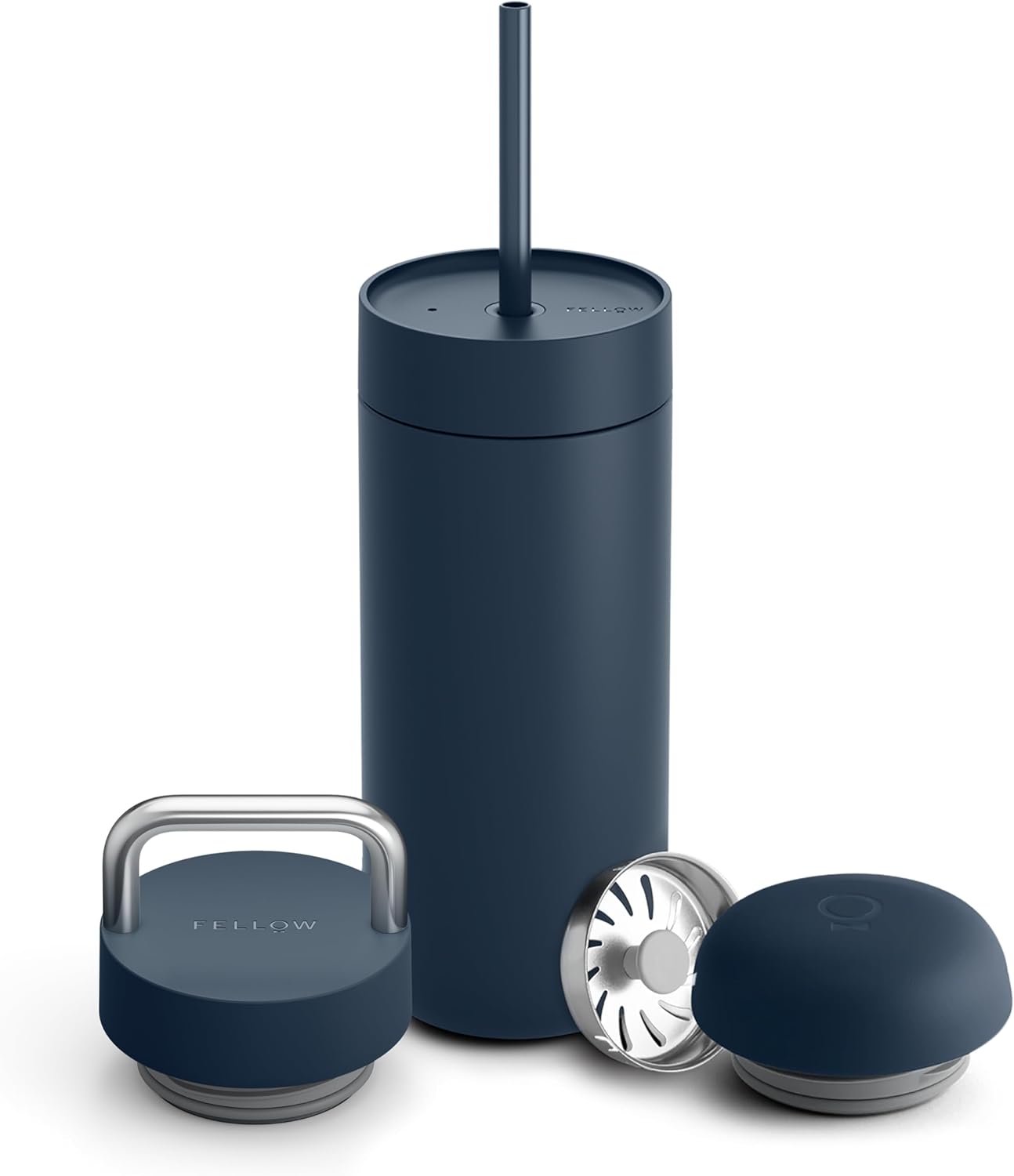 Fellow Carter Bundle (16oz Move, Carry, Cold lid w/Straw), Stone Blue