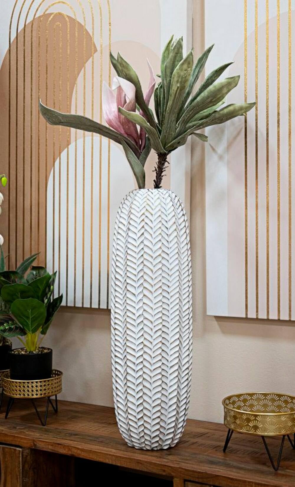 Dmora Oggettistica Bormida - Articolo Decorativo Bianco e Oro