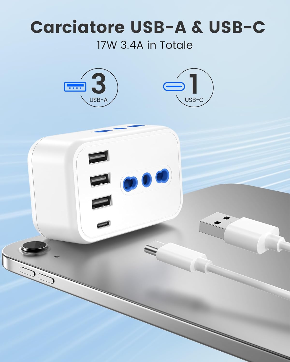 Lencent Adattatore Presa Inglese da Viaggio 2500W - immagine 4