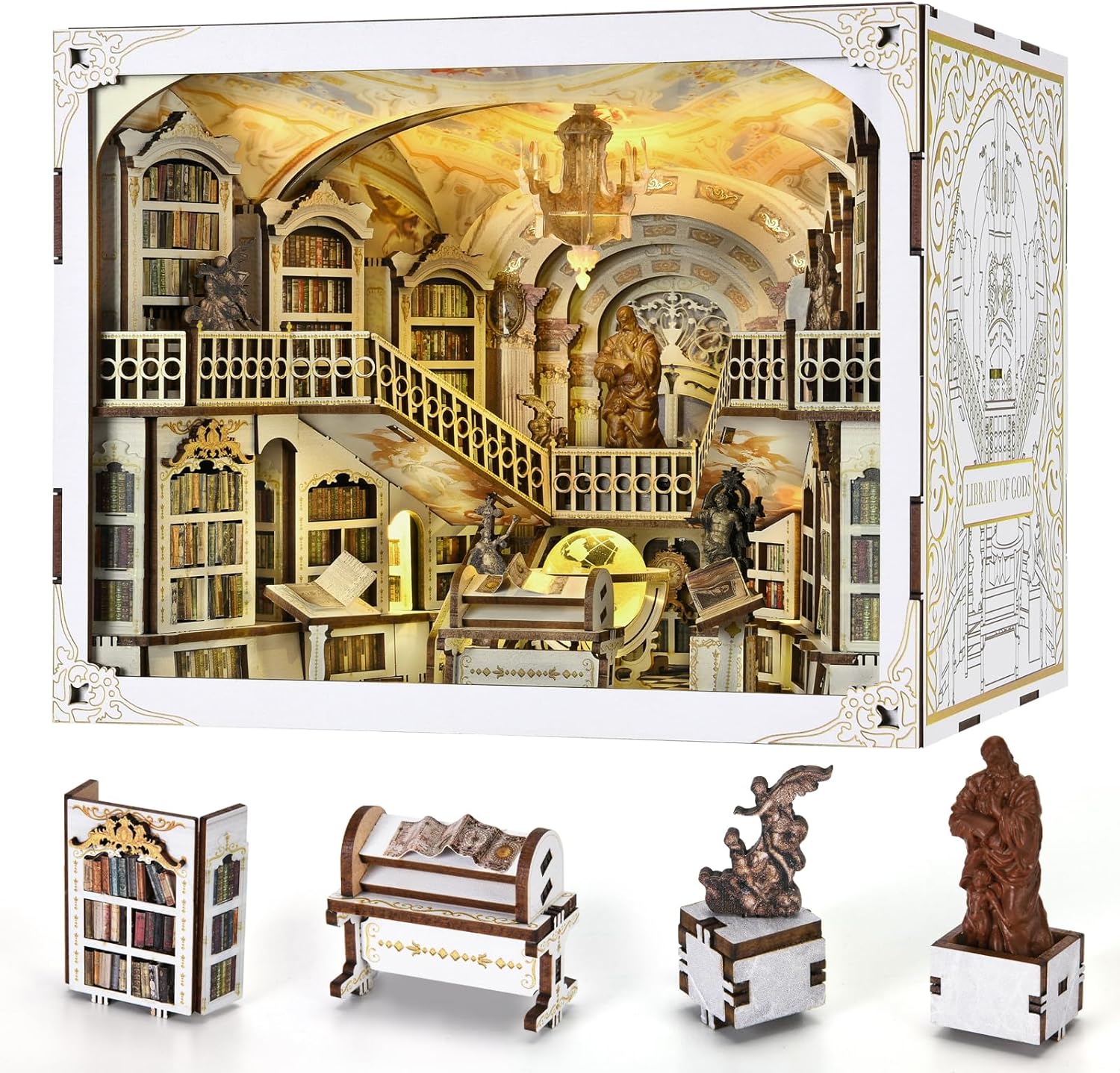Minicity Book Nook Kit Fai da Te - Library of Gods Max - immagine 1