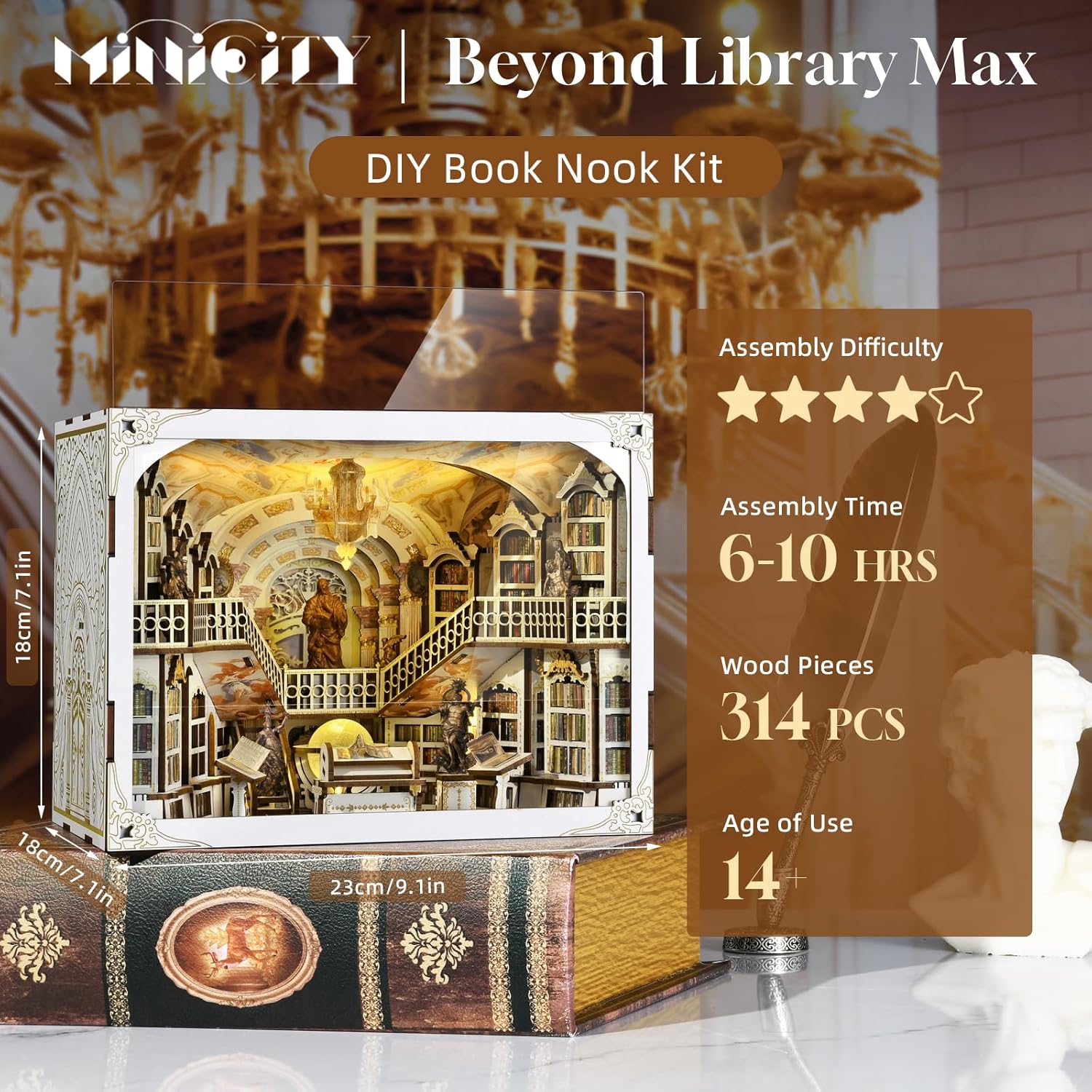 Minicity Book Nook Kit Fai da Te - Library of Gods Max - immagine 2
