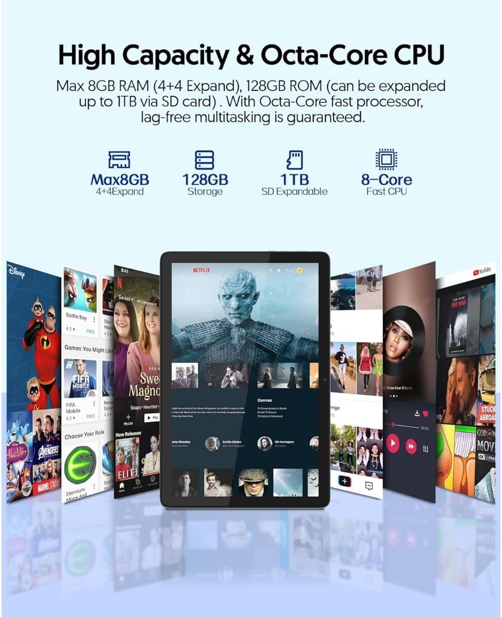 Android 14 Tablet 10 pollici Octa-core 8000 mAh - immagine 2