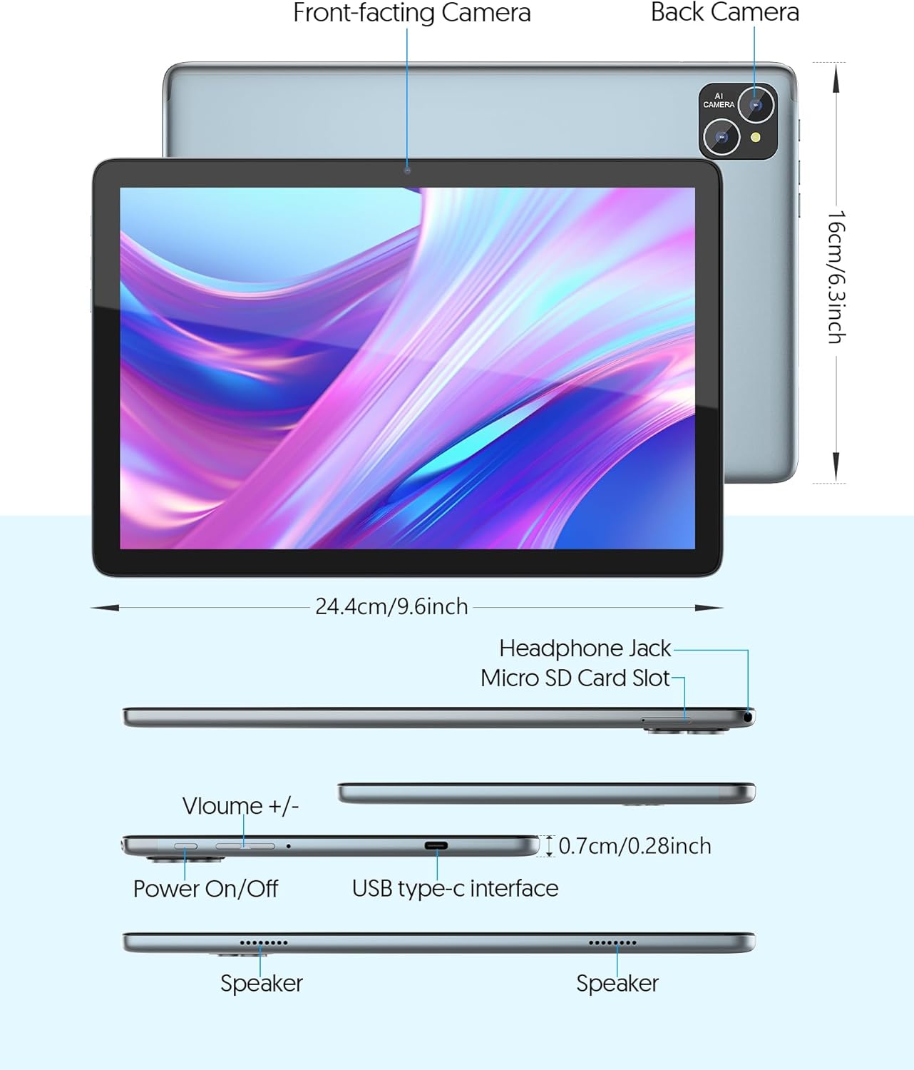 Android 14 Tablet 10 pollici Octa-core 8000 mAh - immagine 5