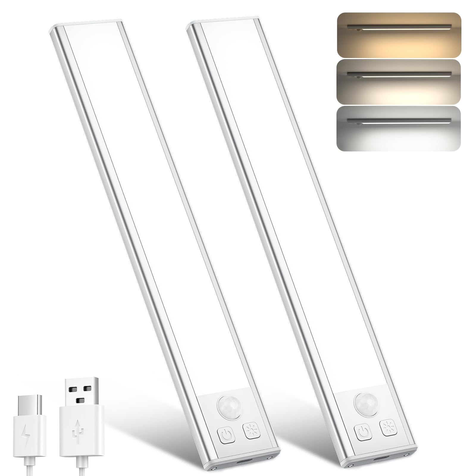 OUILA Luce Armadio LED con Sensore USB-C Ricaricabile