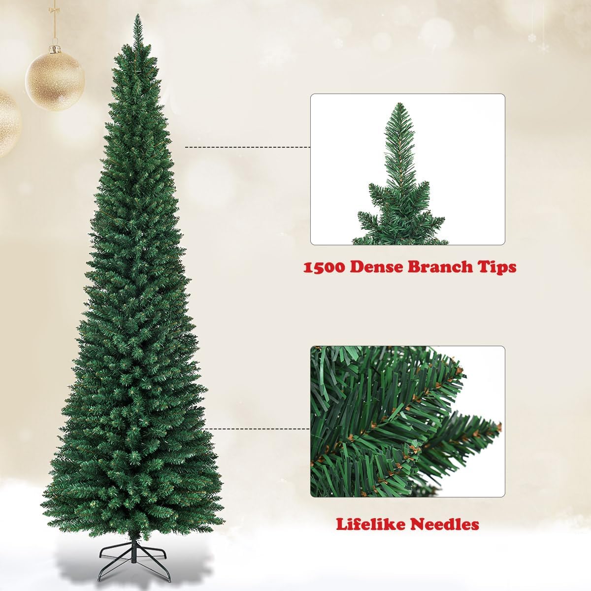 Fantask Albero di Natale Artificiale 270 cm, Verde - immagine 3