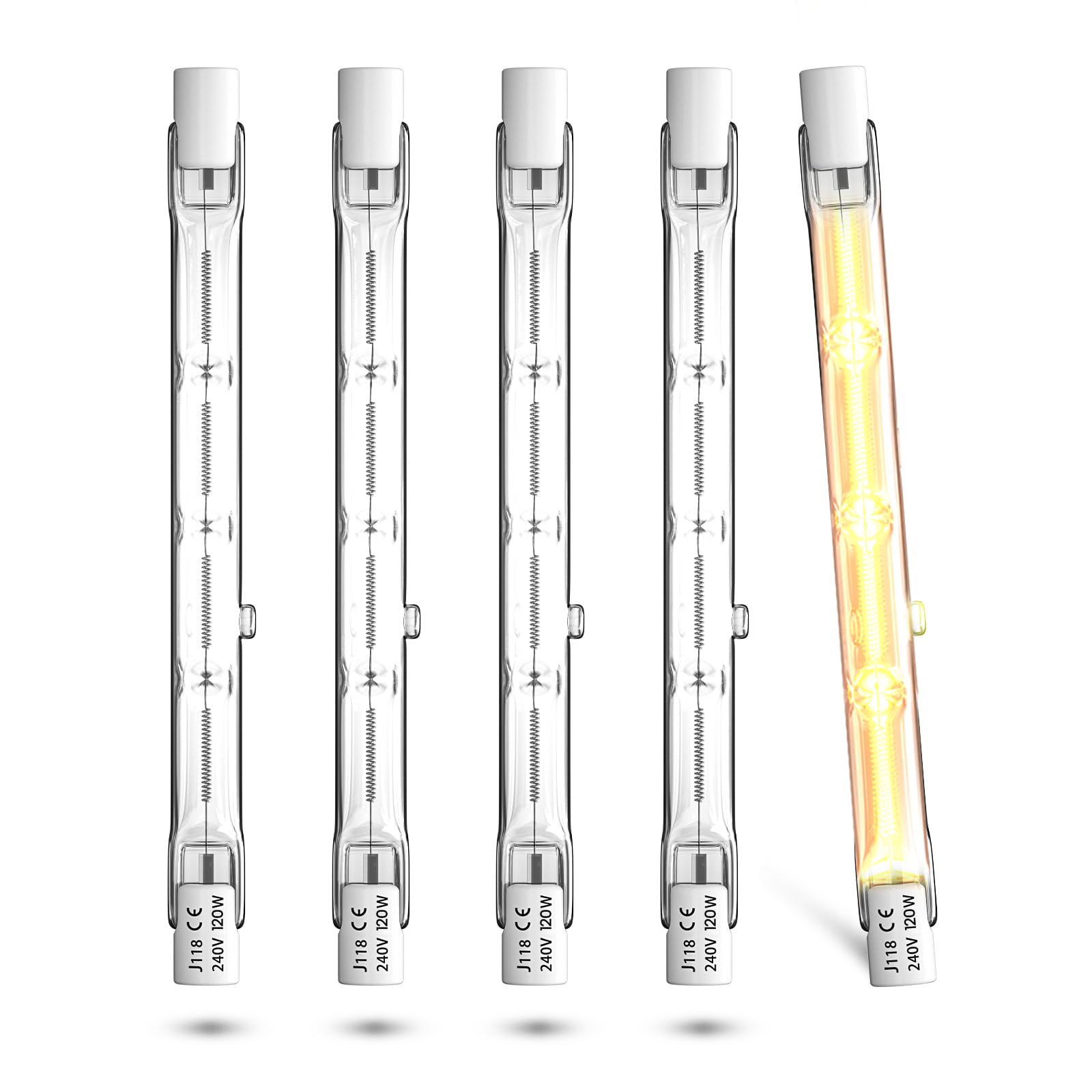 Lampadina Alogena R7S 118mm 120W 230V, 5 Pezzi