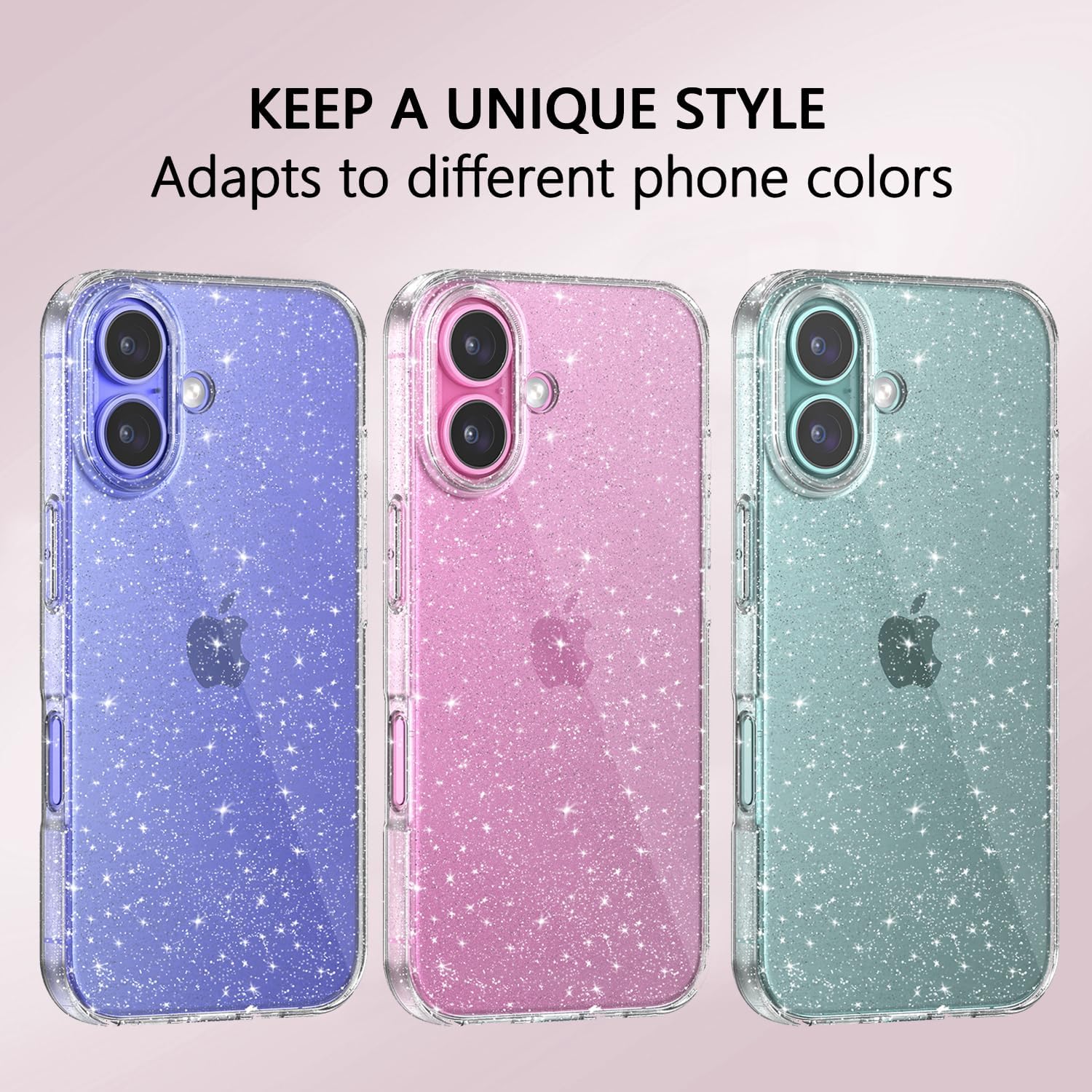 Cover Glitter per iPhone 16 (2+2 pezzi) - immagine 5
