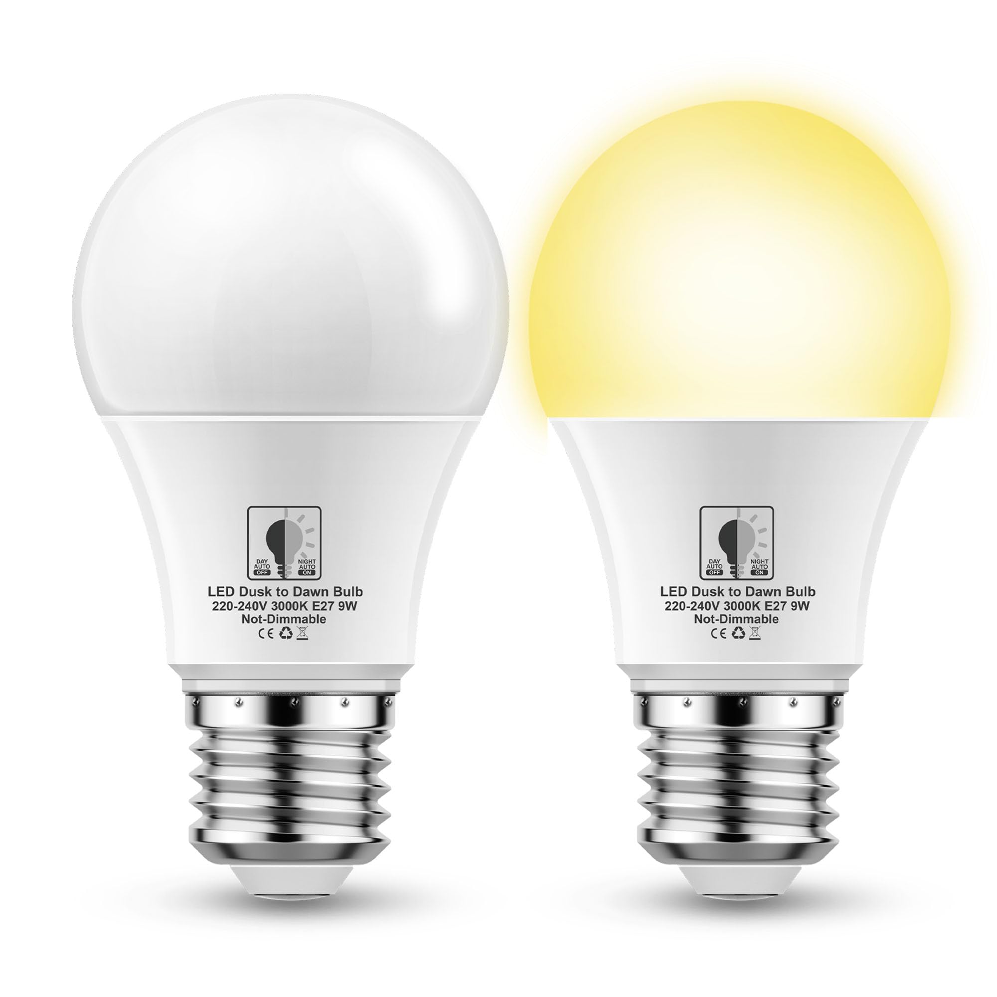 Evastary Lampadina LED E27 con Sensore Crepuscolare 9W