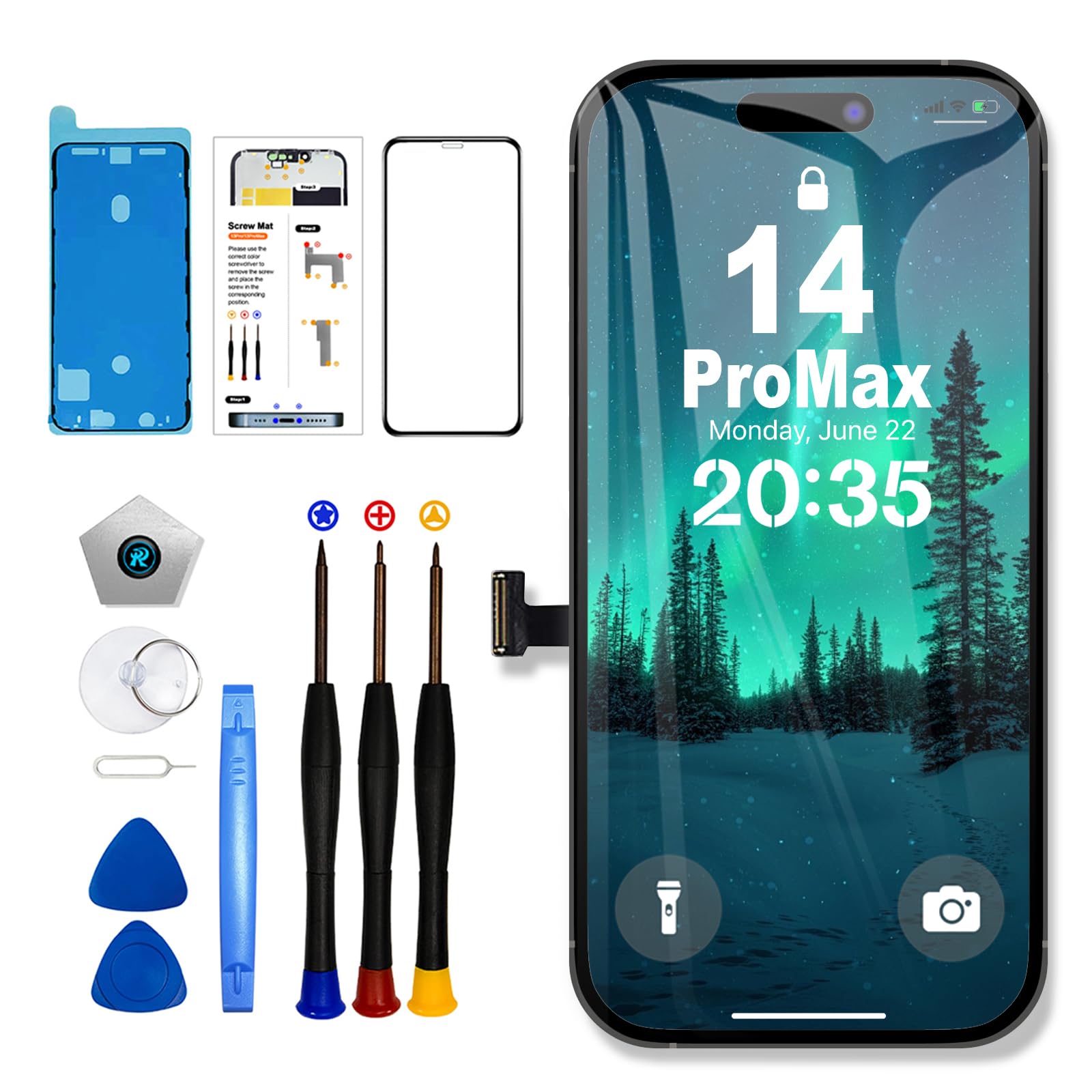 EFAITH Schermo Ricambio per iPhone 14 Pro Max 6.7"