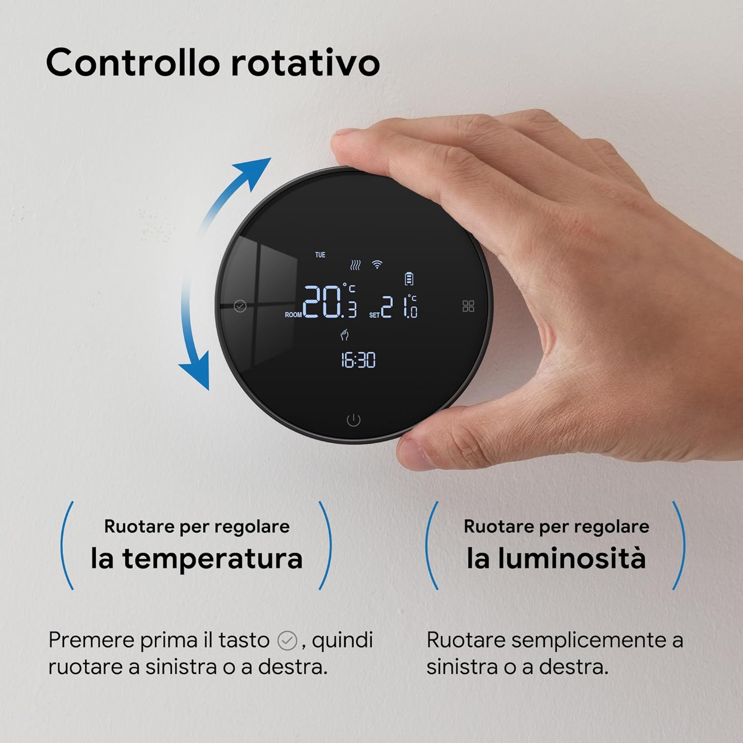 Vaconoff Termostato Caldaia Wifi a Batteria, Nero - immagine 5