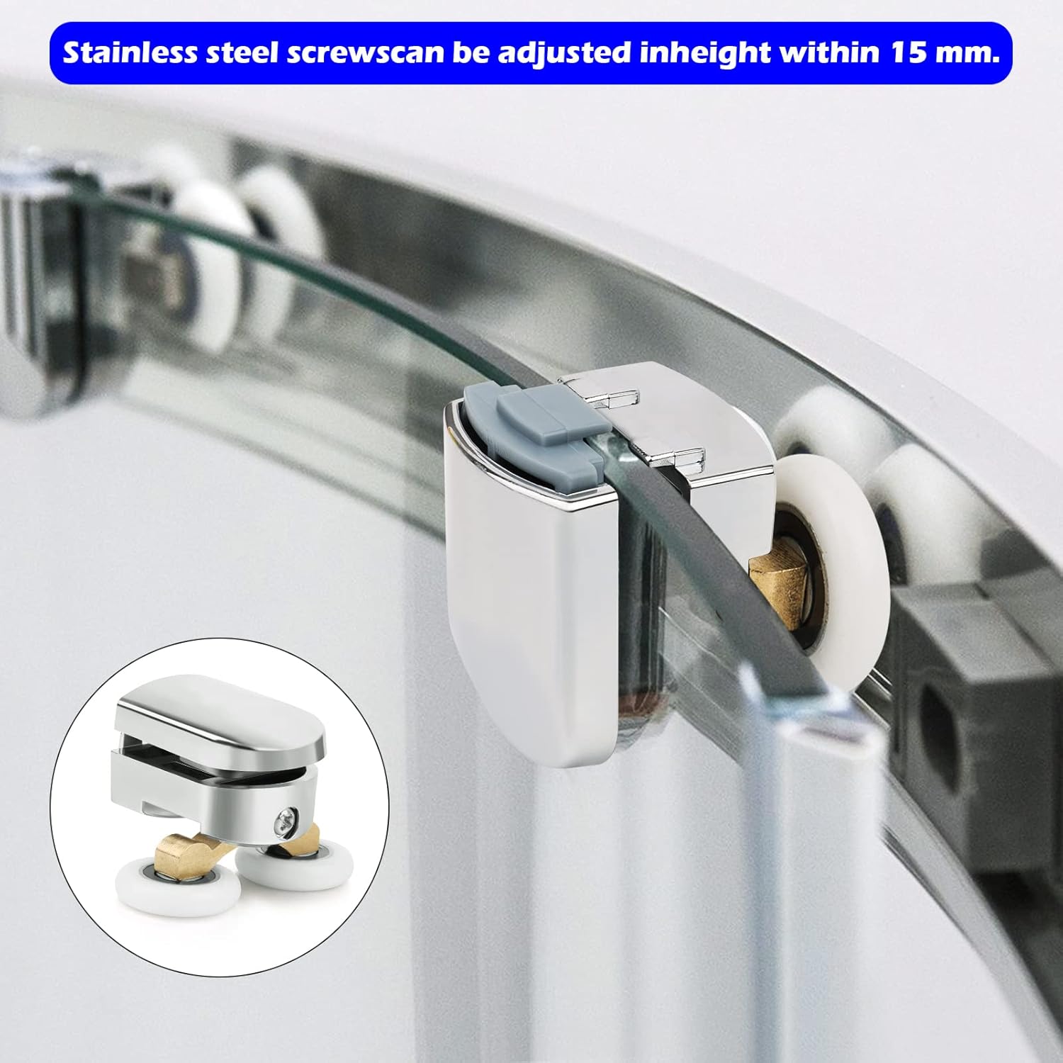 4 Set Rulli per Porta Box Doccia 23 mm - immagine 4