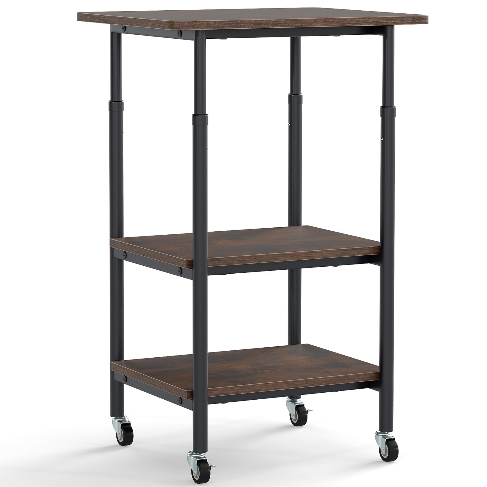 Fantask Tavolo per Stampante Regolabile 3 Livelli, Marrone