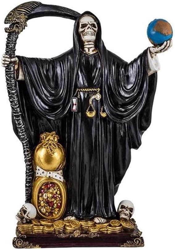 Inmaculada Romero IR Santa Morte Nera con Palla Figura 30 cm. Immagine resina