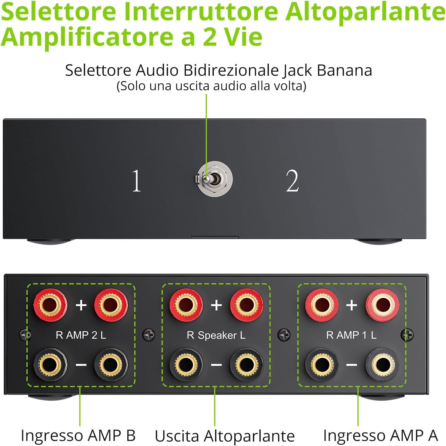 Linkfor Selettore Altoparlanti 2 Vie A/B 100W RMS - immagine 2