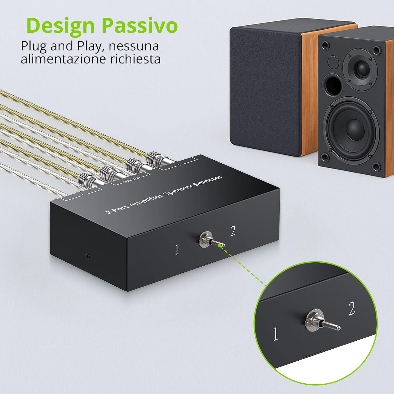 Linkfor Selettore Altoparlanti 2 Vie A/B 100W RMS - immagine 4